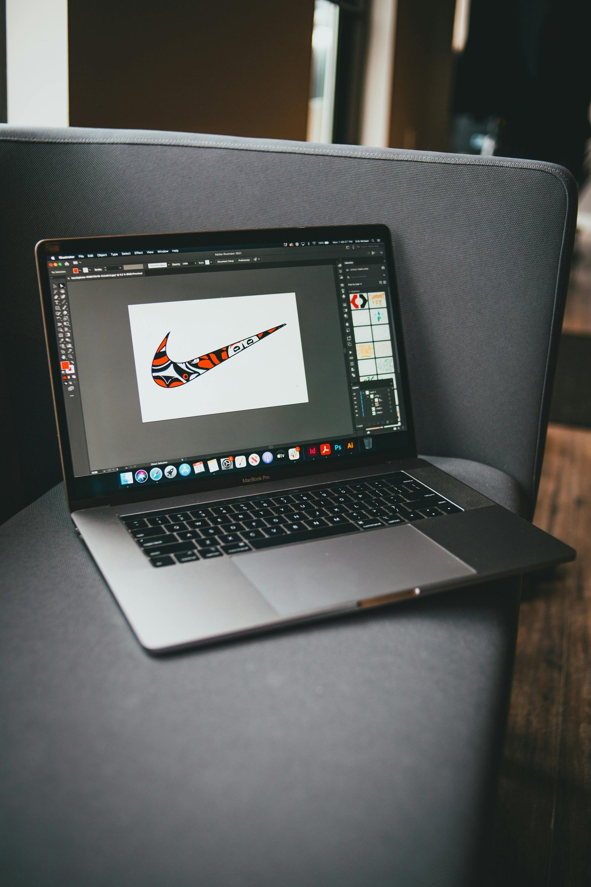 black and brown leather padded tub sofa