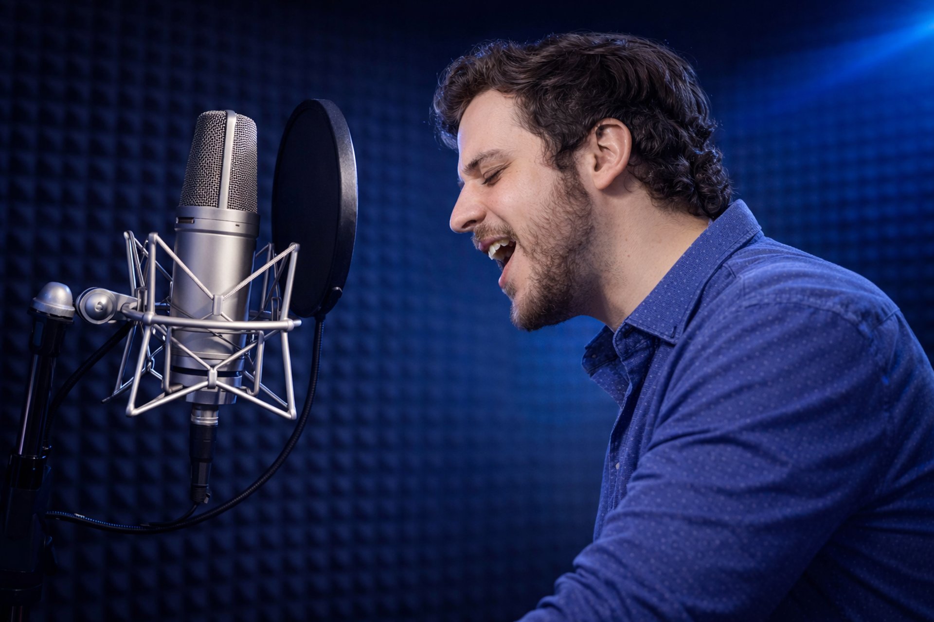 bokeh photography of condenser microphone