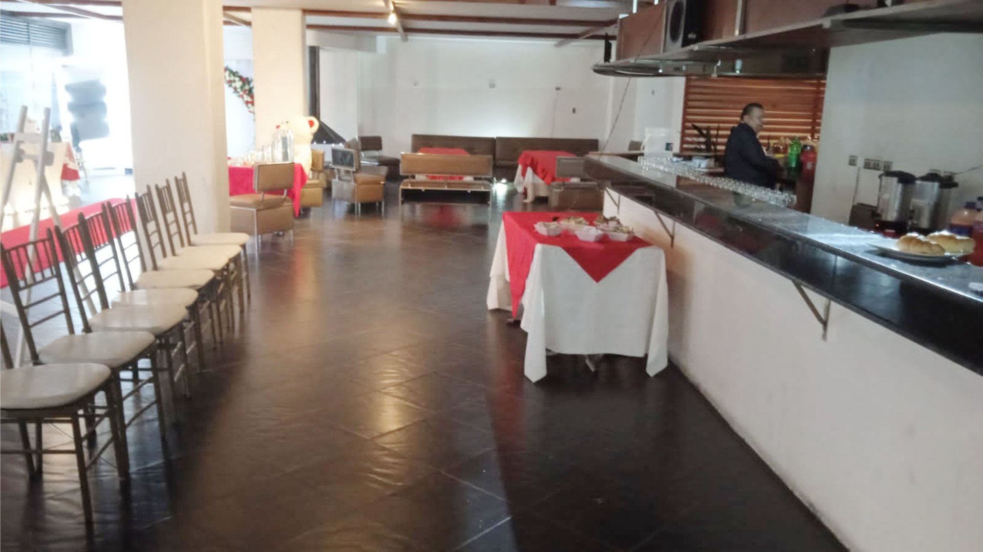 hallway between glass-panel doors