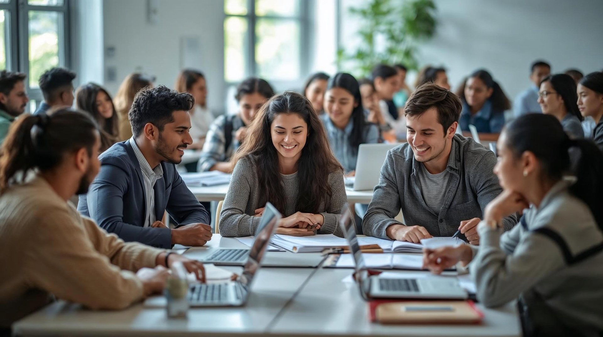 Professor lectures to students in a classroom setting.