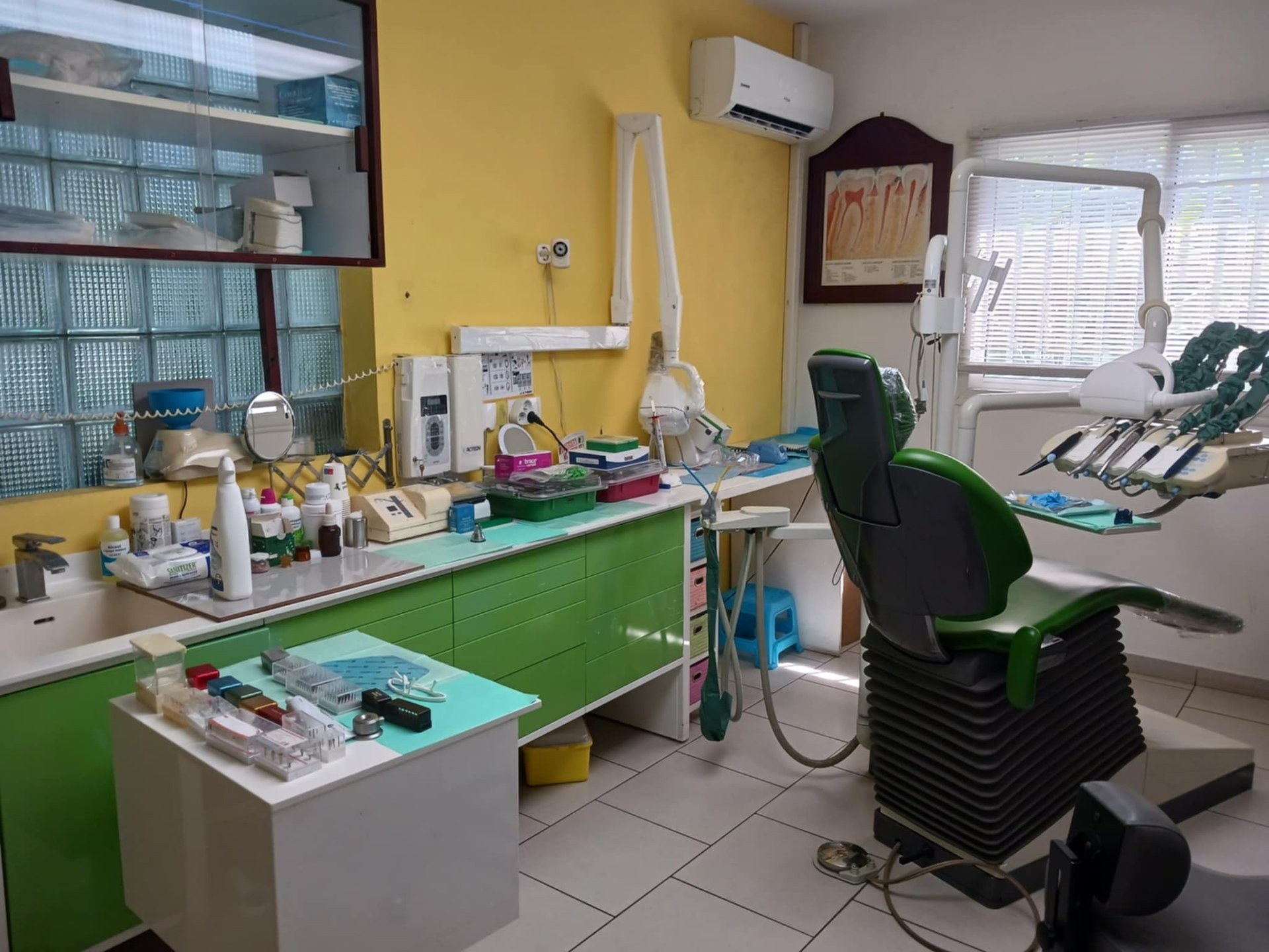 red and white massage chair