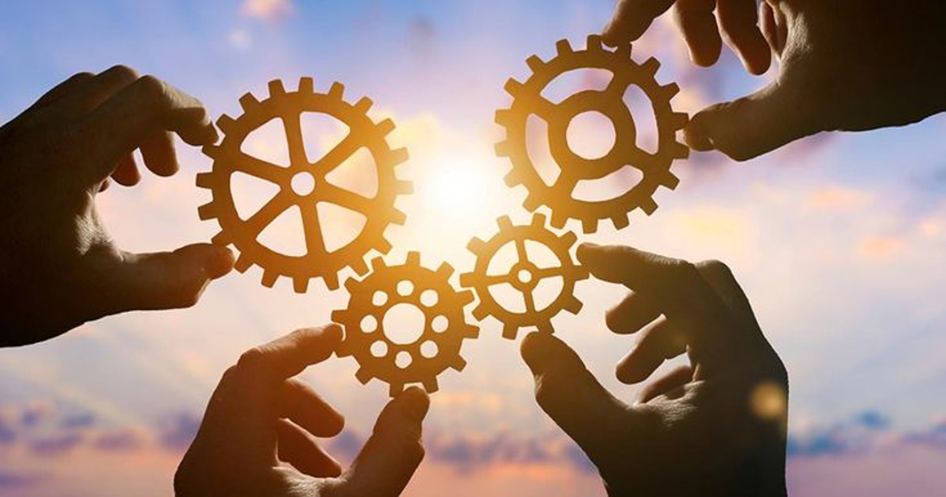 an abstract photo of a curved building with a blue sky in the background