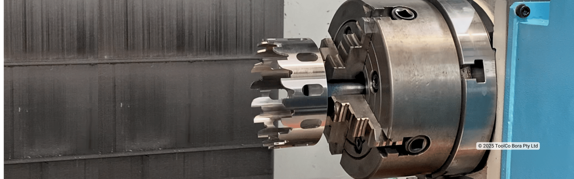 Two custom drill cutters with mill cutter tip and coupon catchers on white background