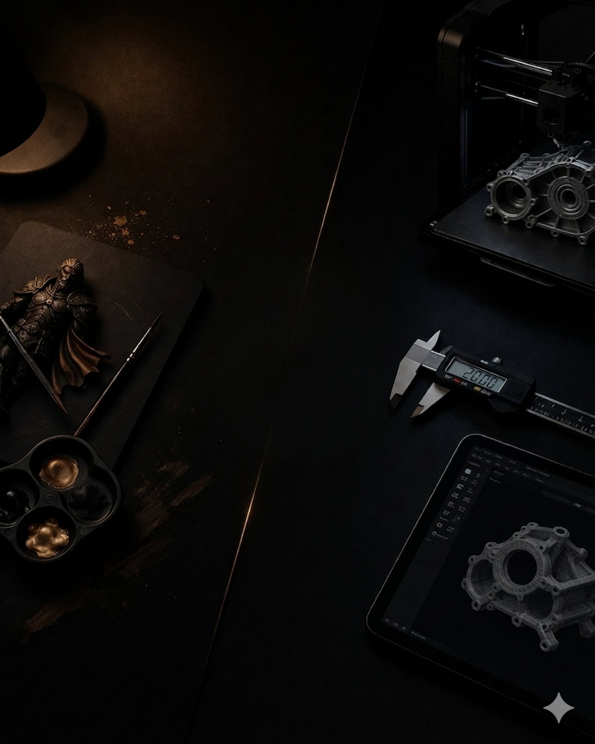 a purple sculpture is shown against a dark background