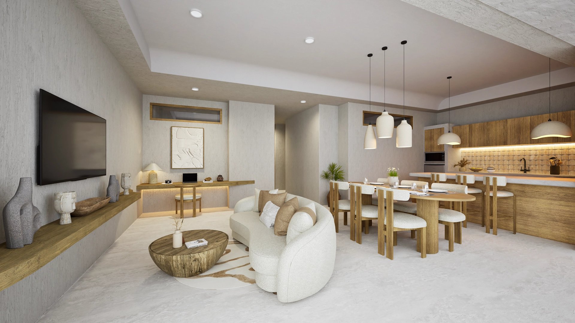 white and grey concrete building near swimming pool under clear sky during daytime