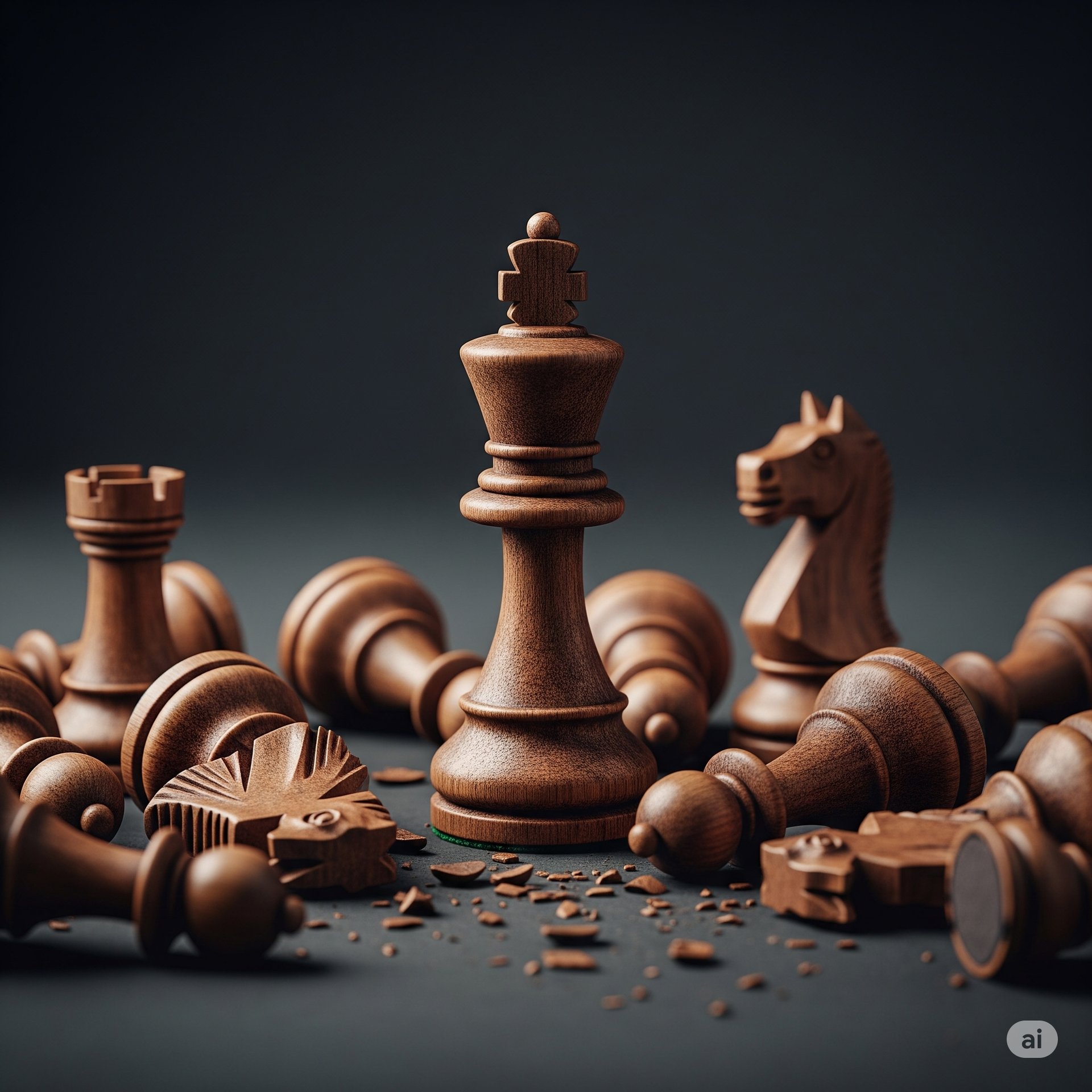 white chess piece on black table