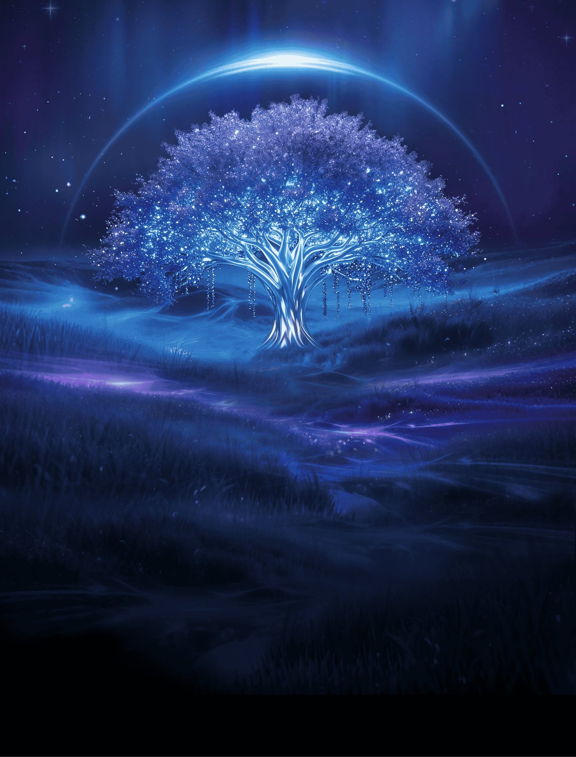 a night sky filled with lots of stars