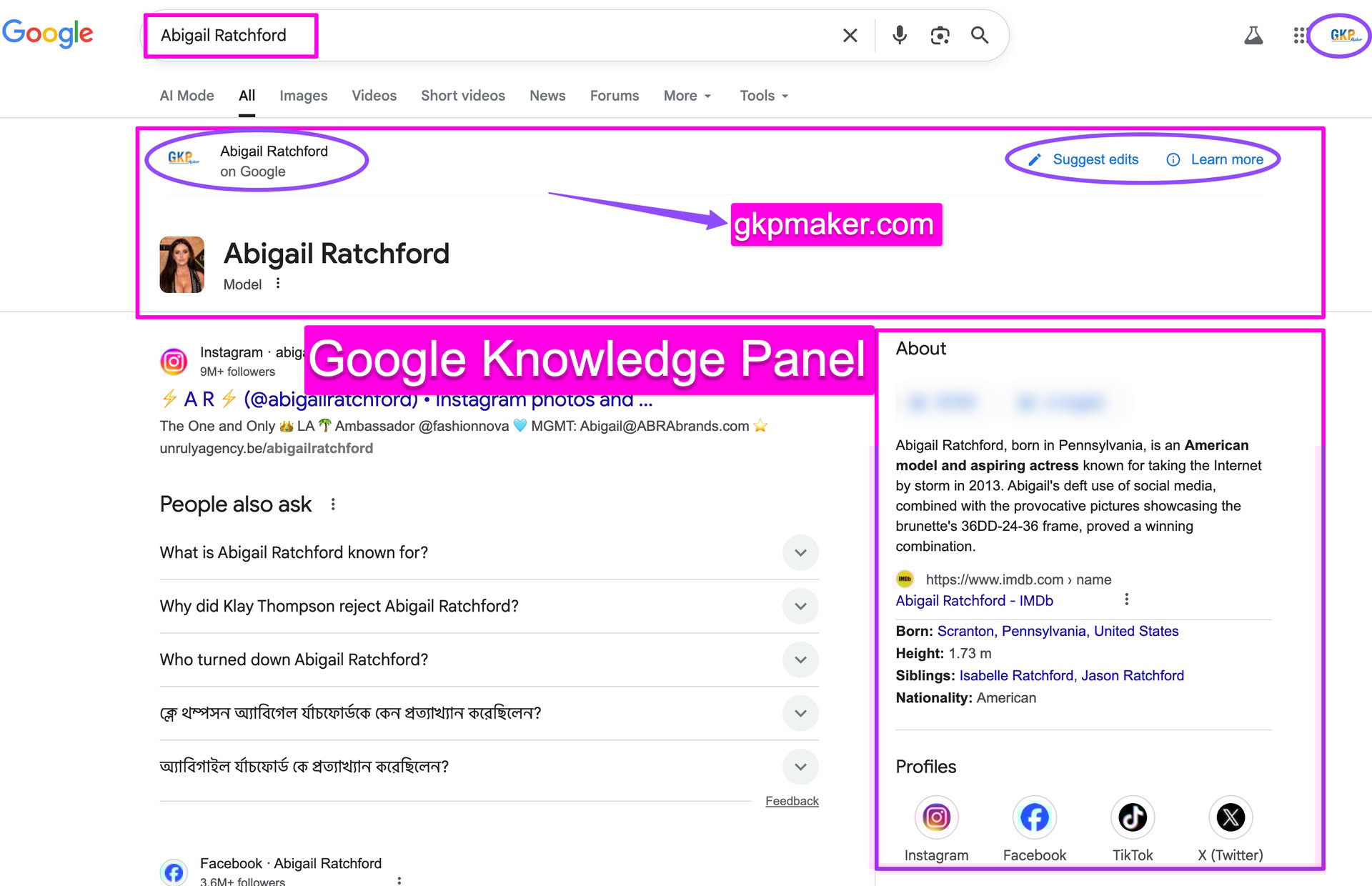 Google Knowledge Panel