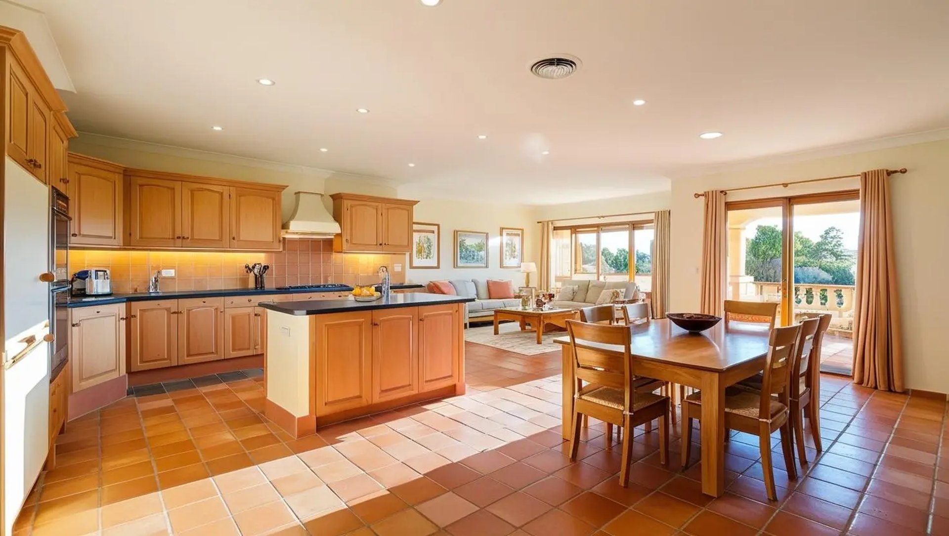 carrelage terre cuite cuisine-salle-a-manger