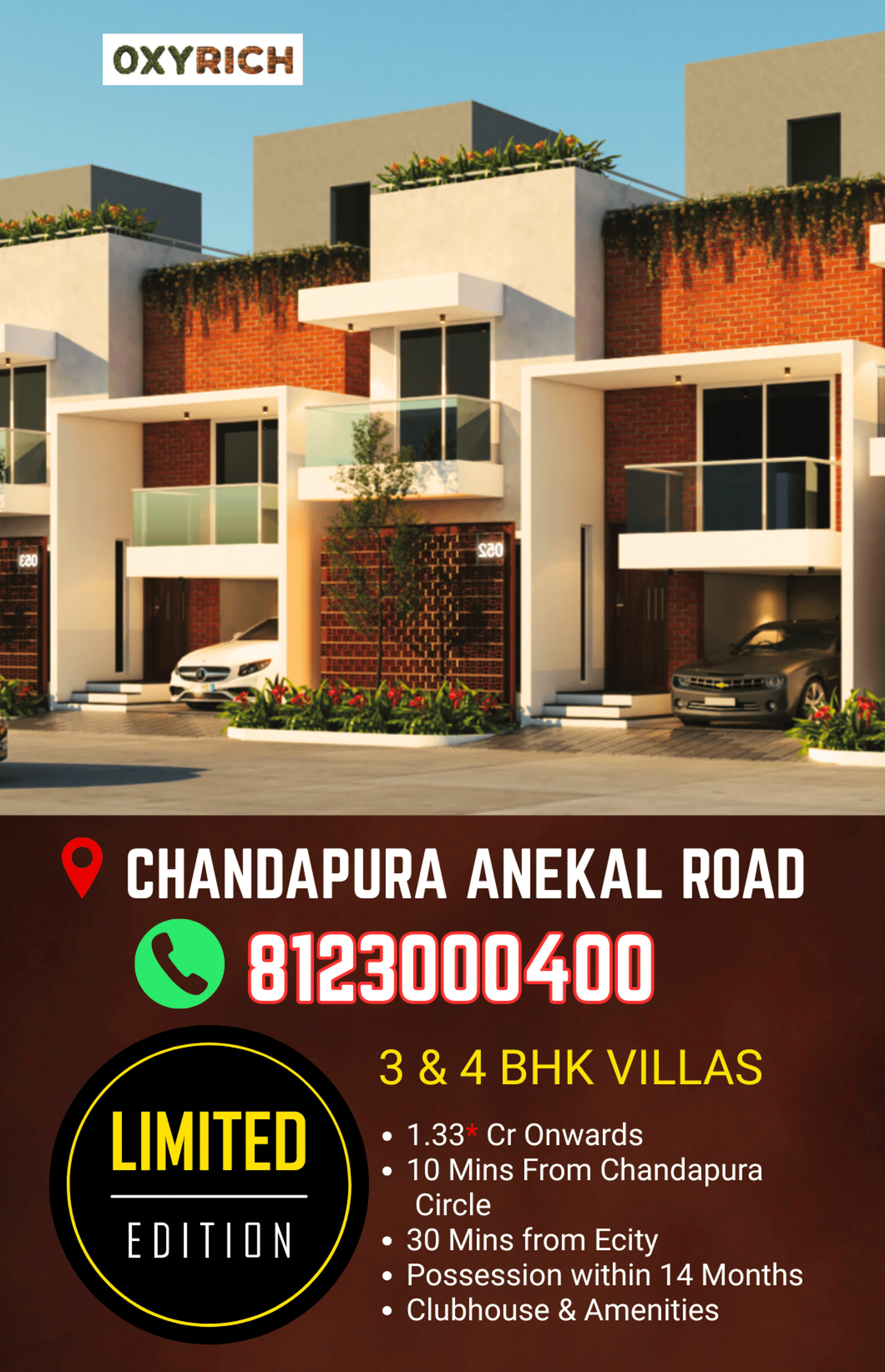 Oxyrich villas located off Chandapura Anekal main road