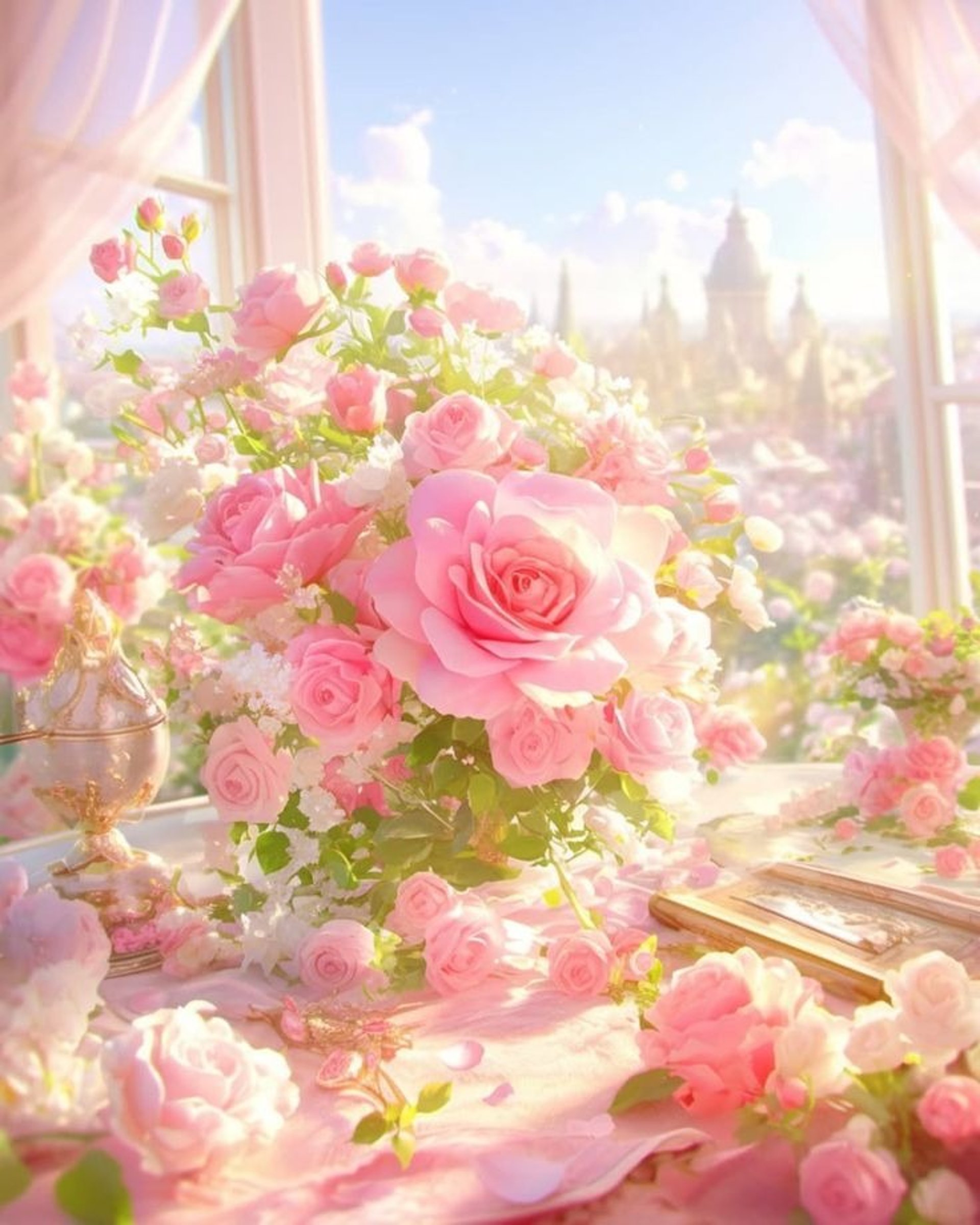 assorted-color rose flowers