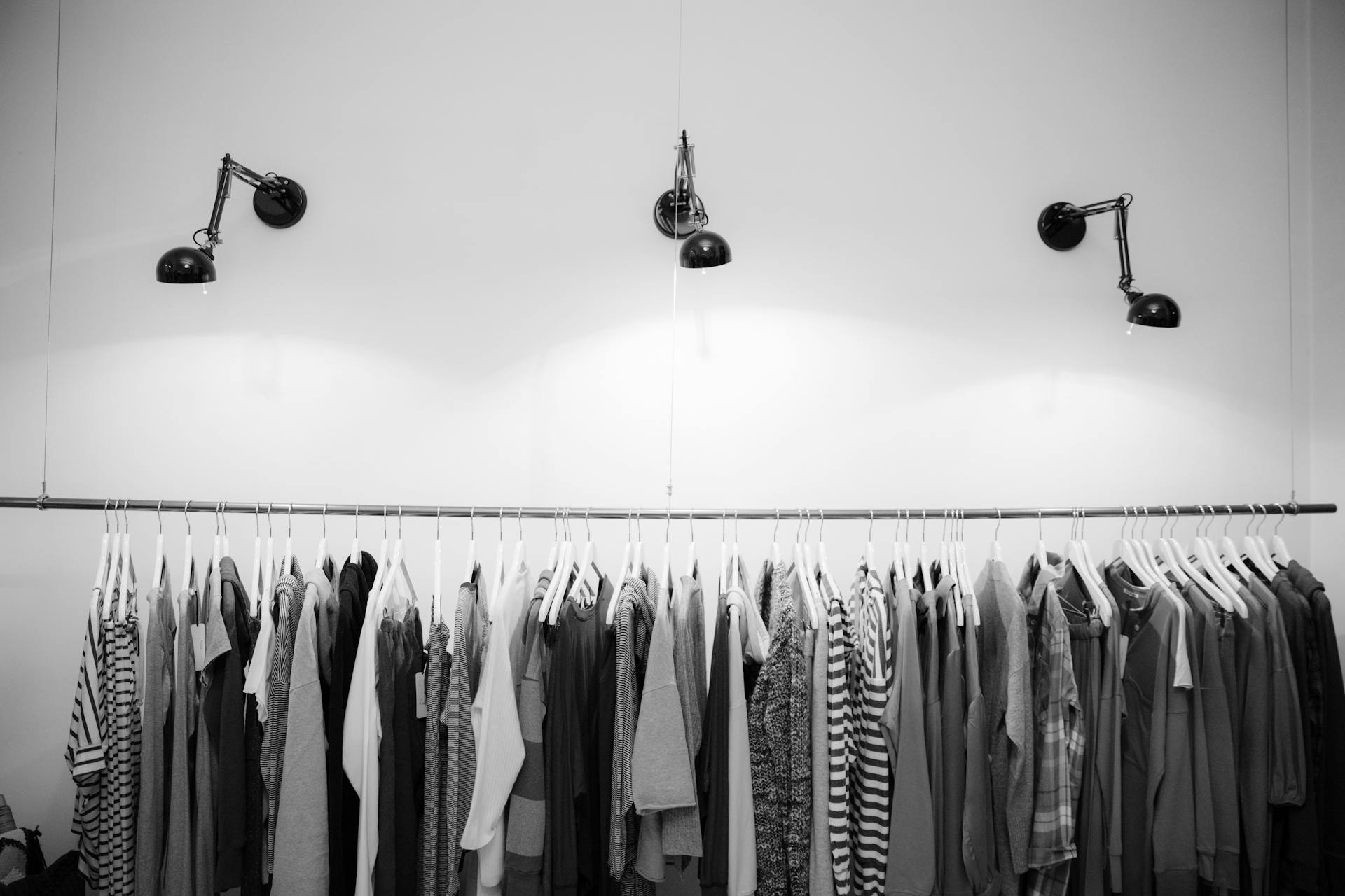 assorted-color shirt lot hang on rack