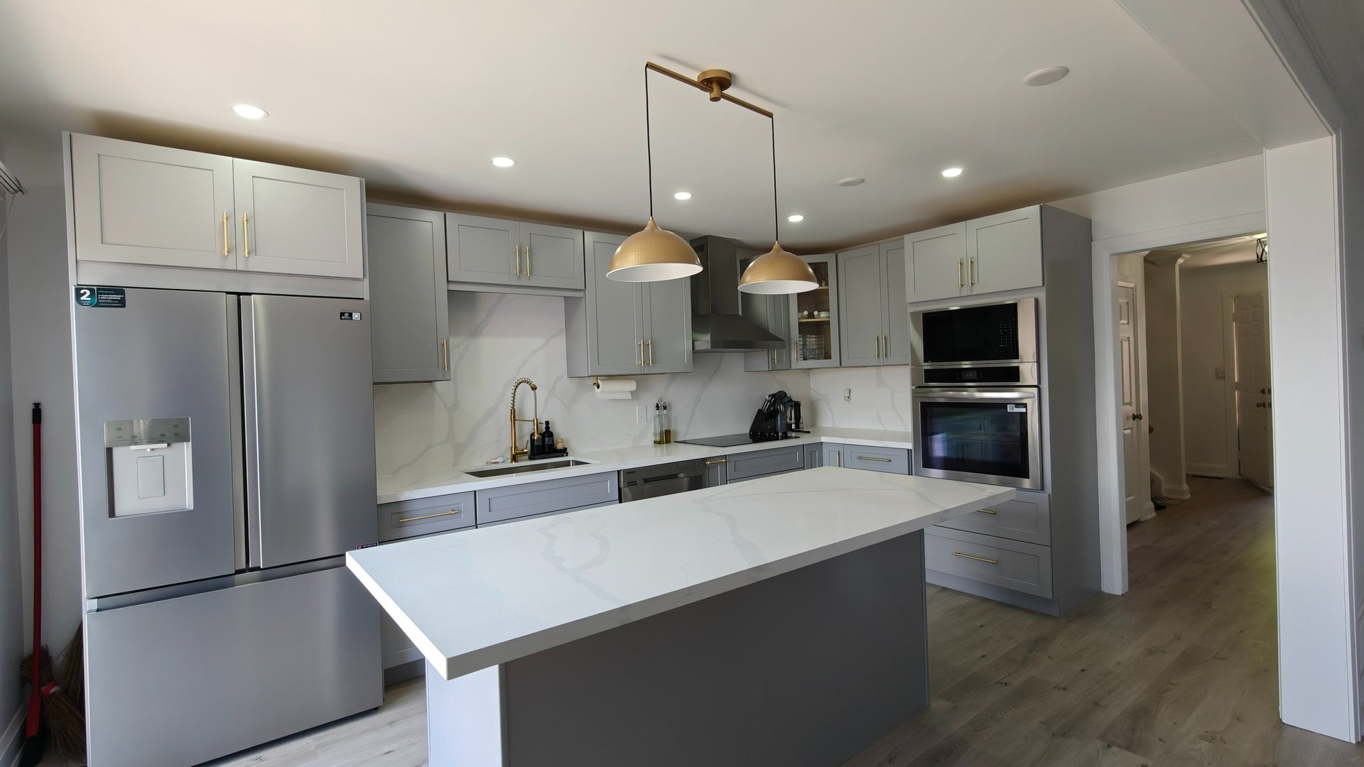 person wearing grey knit sweater