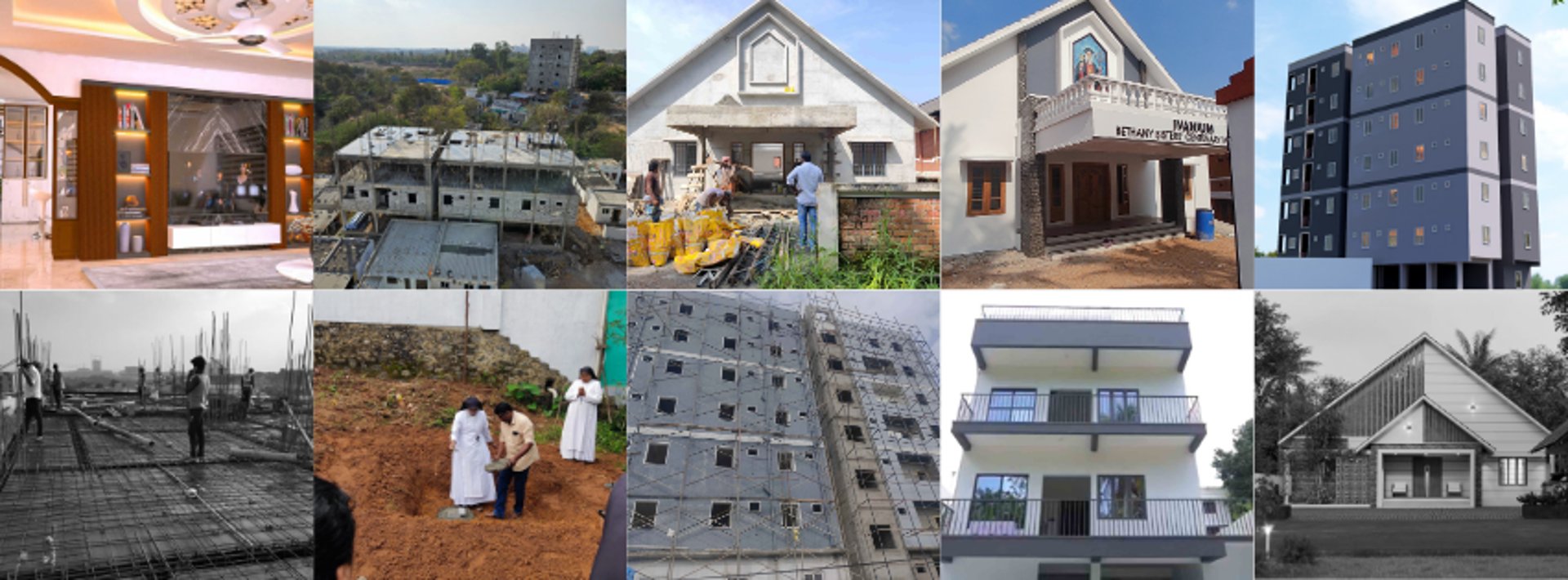 a couple of tall buildings sitting next to each other