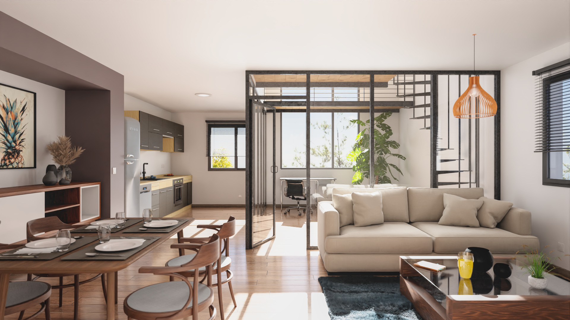 Perspective intérieure de logement