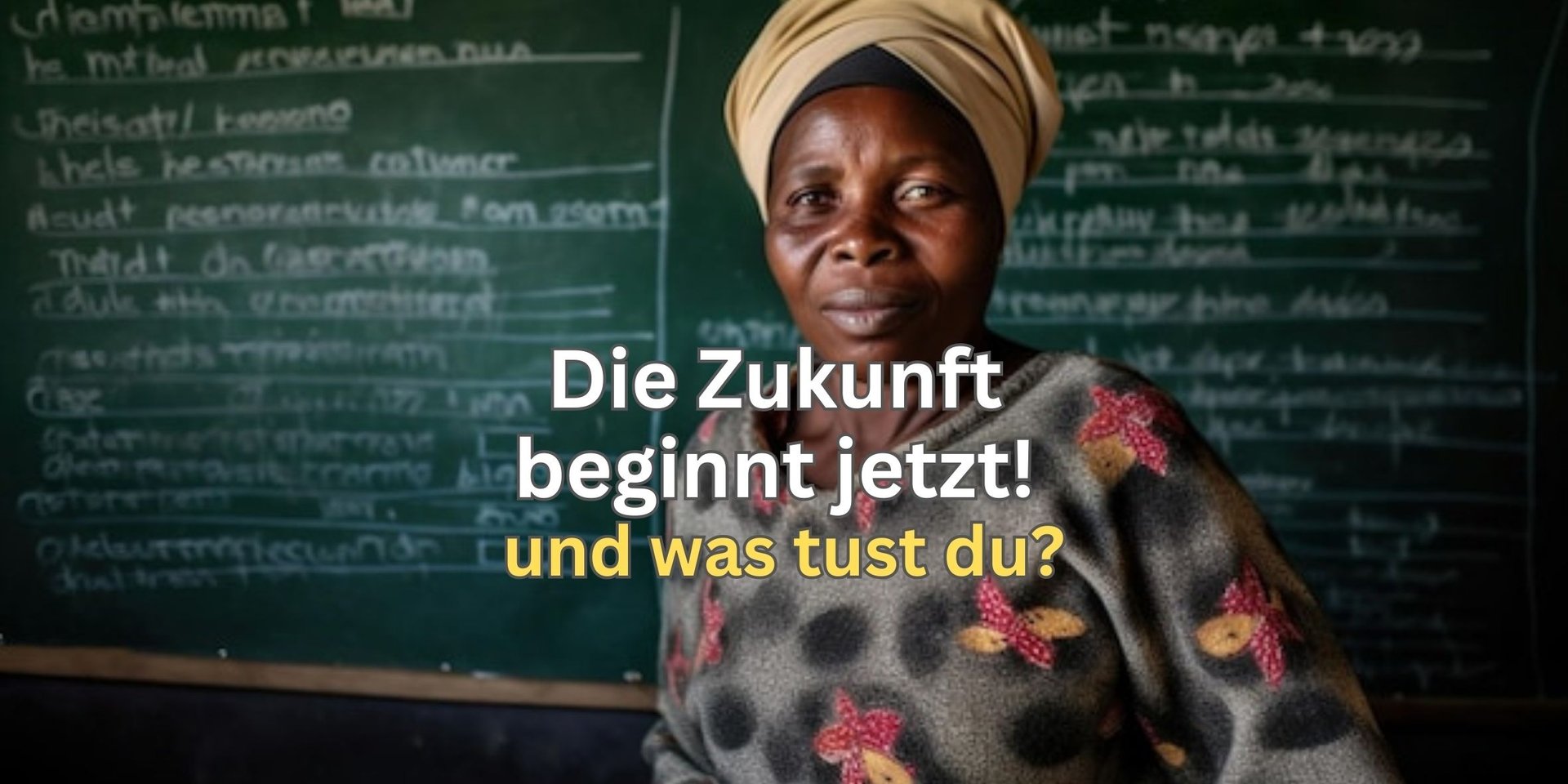 rootsandwings afrikanische schule unterstützen miembasabe afrikanische lehjererin vor einer schultafel
