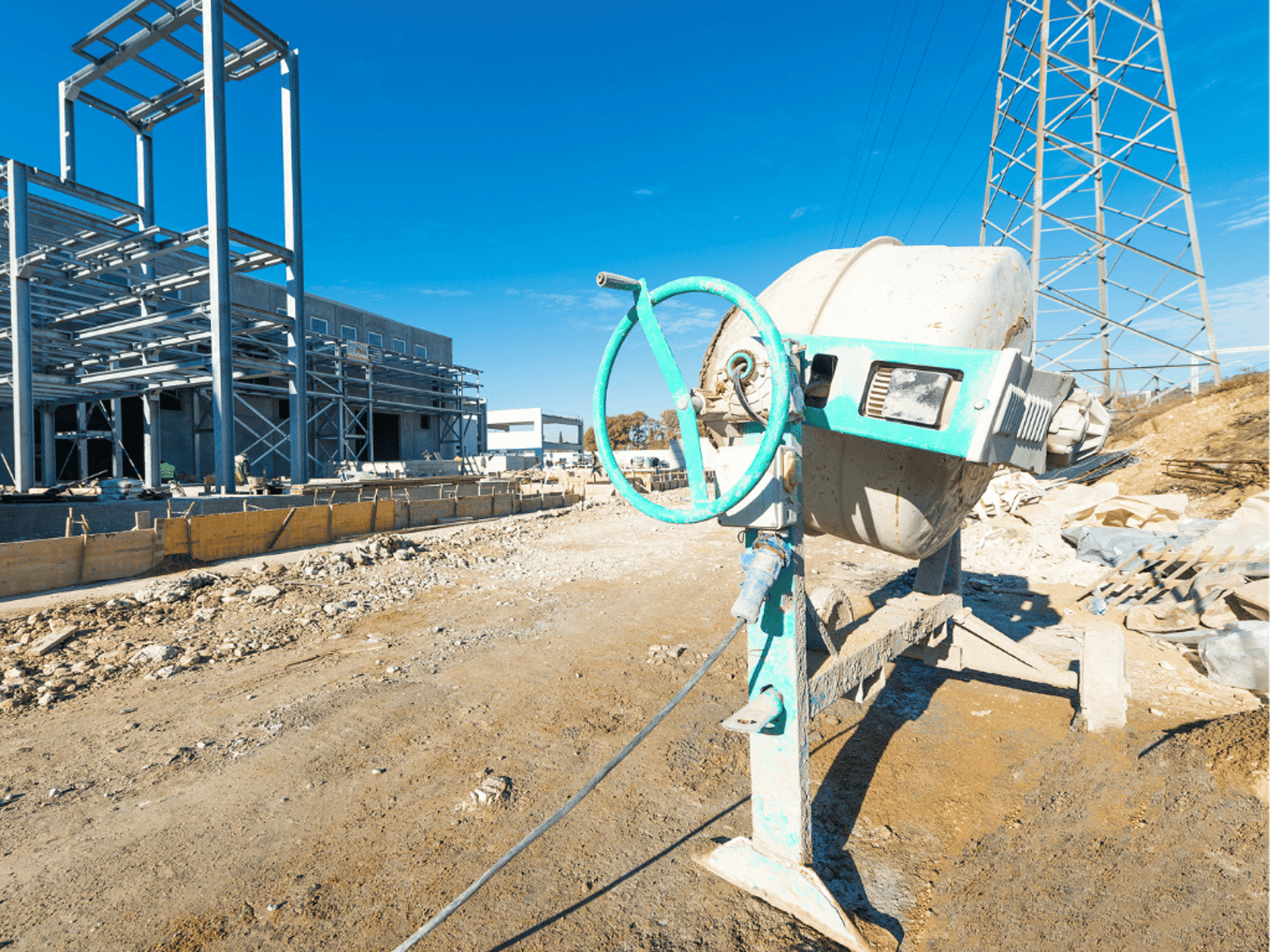 an abstract photo of a curved building with a blue sky in the background