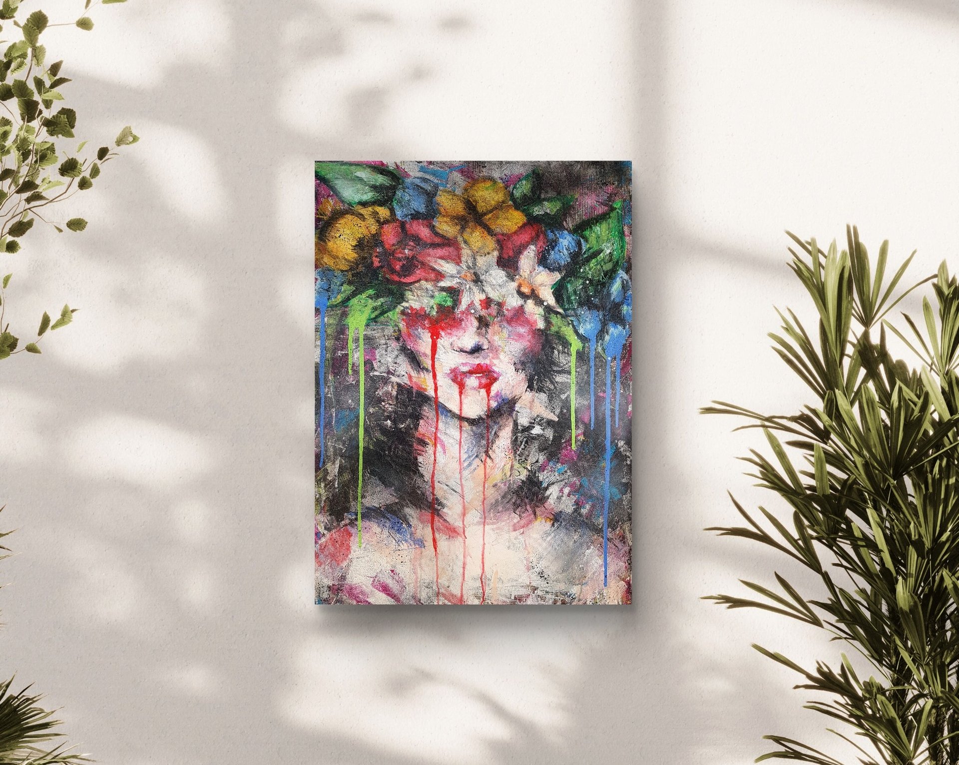 woman holding dried flower
