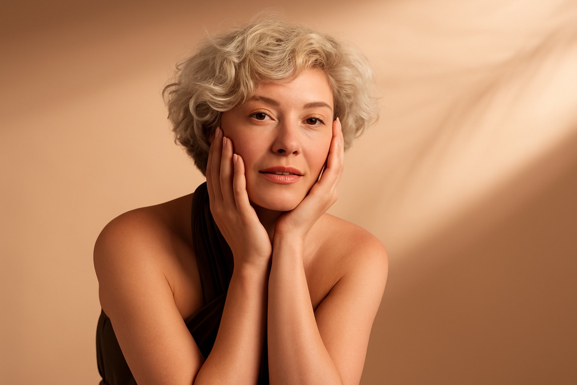 an abstract photo of a curved building with a blue sky in the background