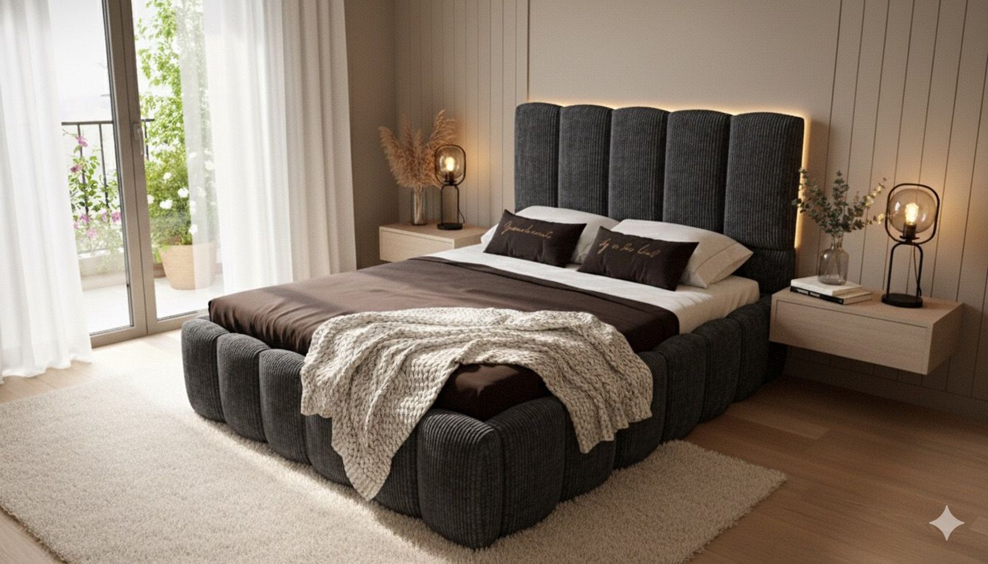 black and white bed linen