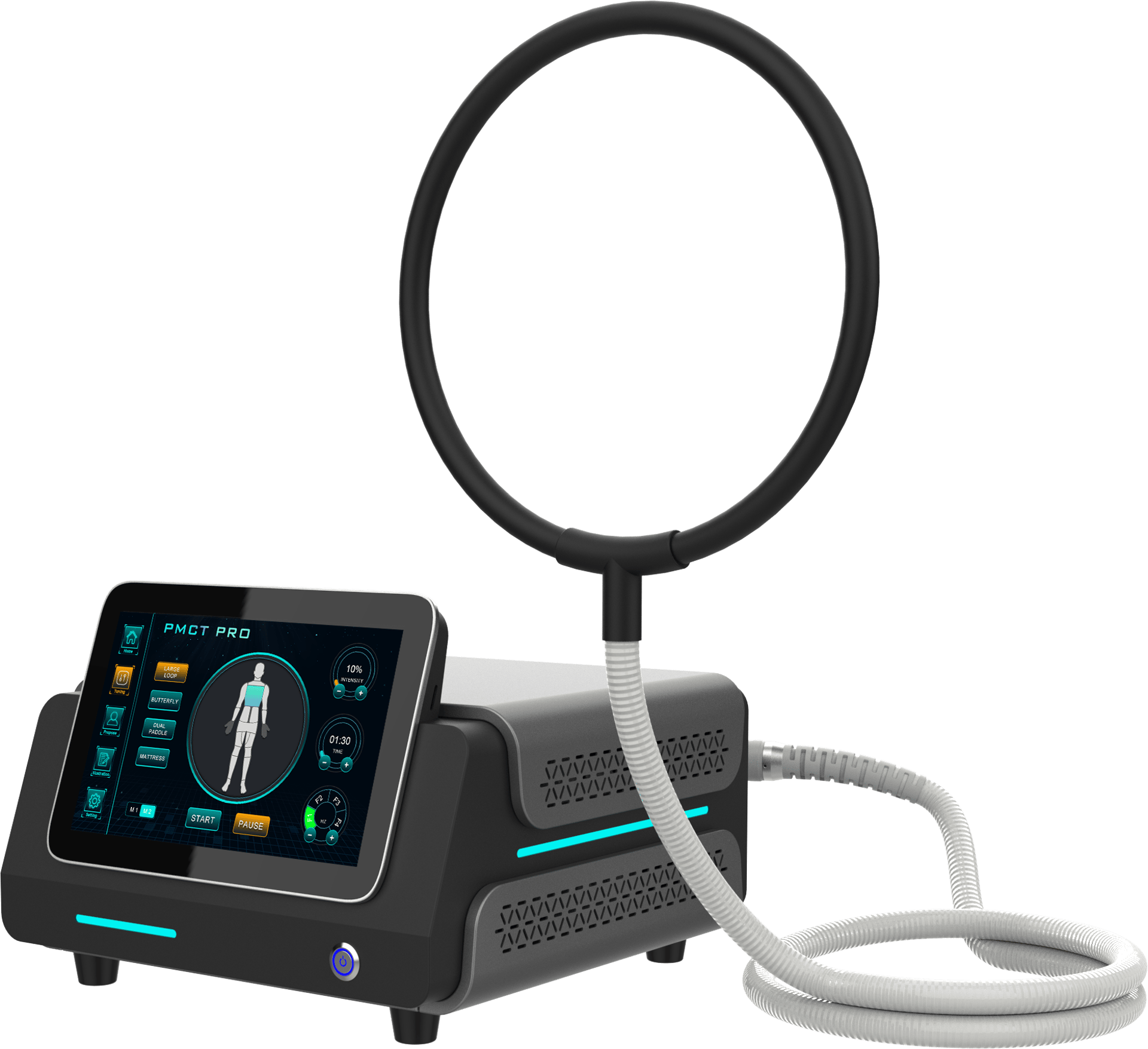 an abstract photo of a curved building with a blue sky in the background