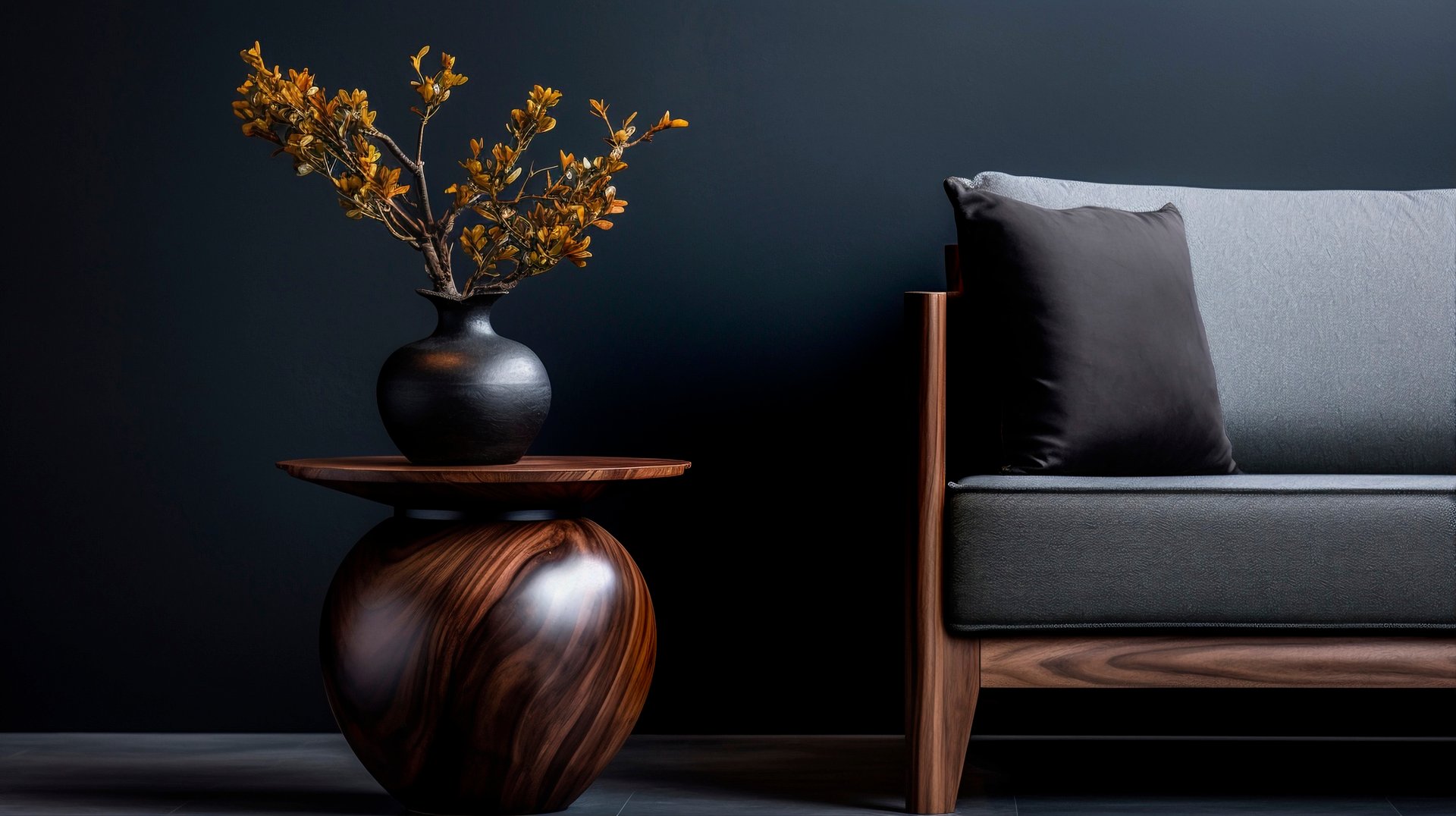 black and brown leather padded tub sofa