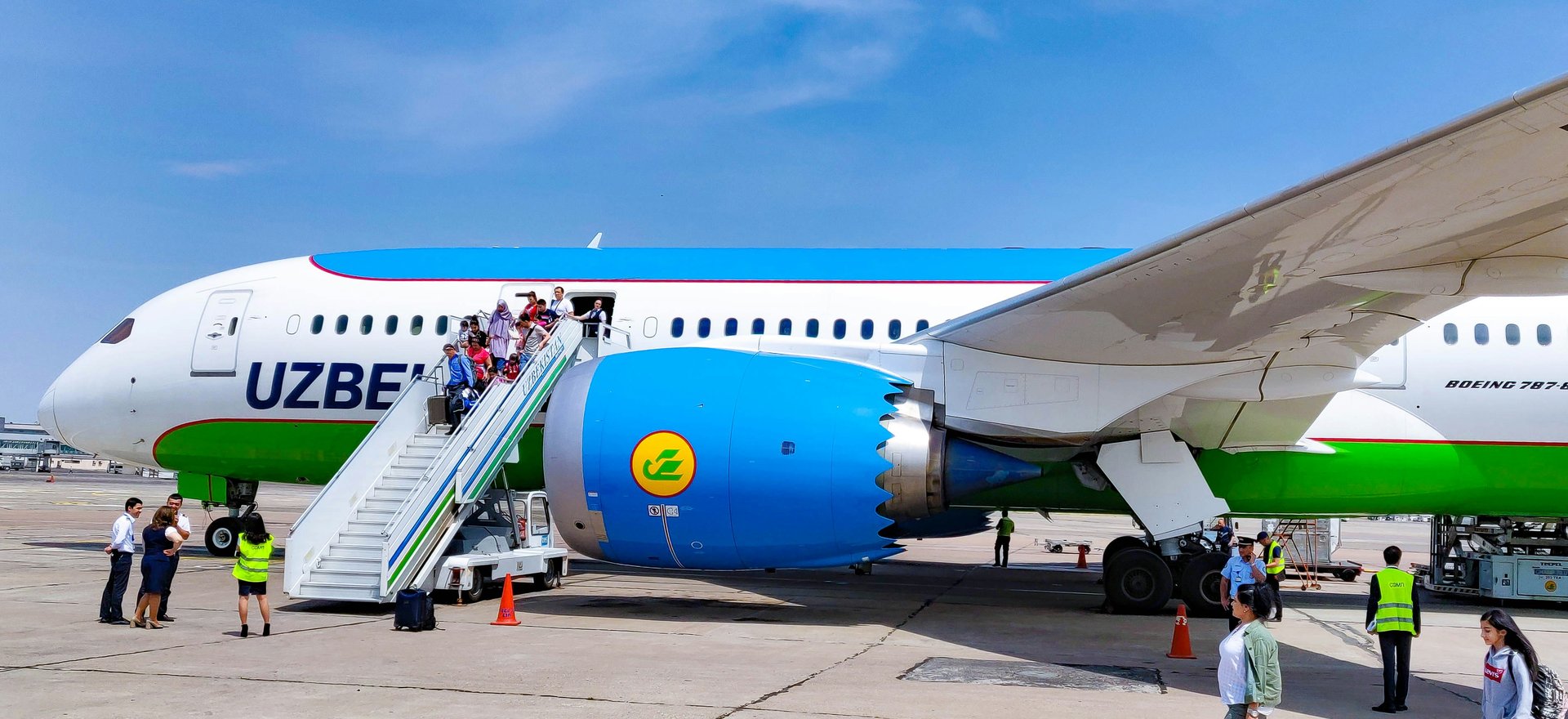 Uzairways airplane landed