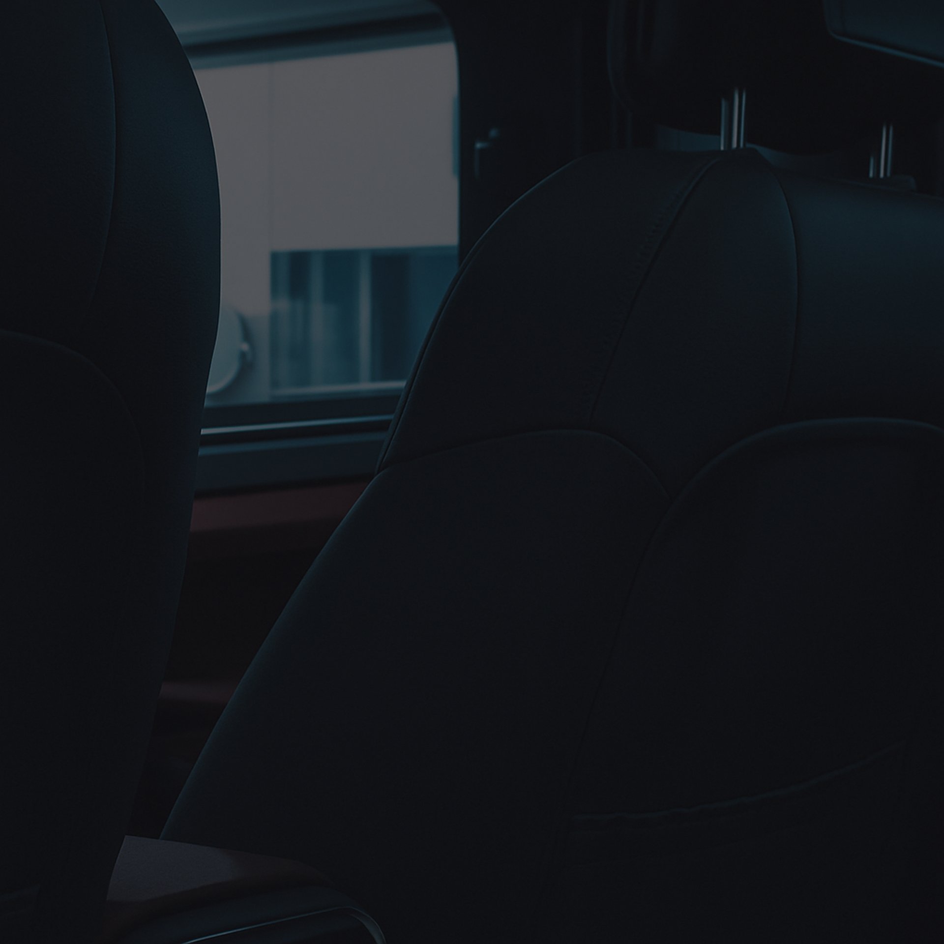 the interior of a car with red leather seats