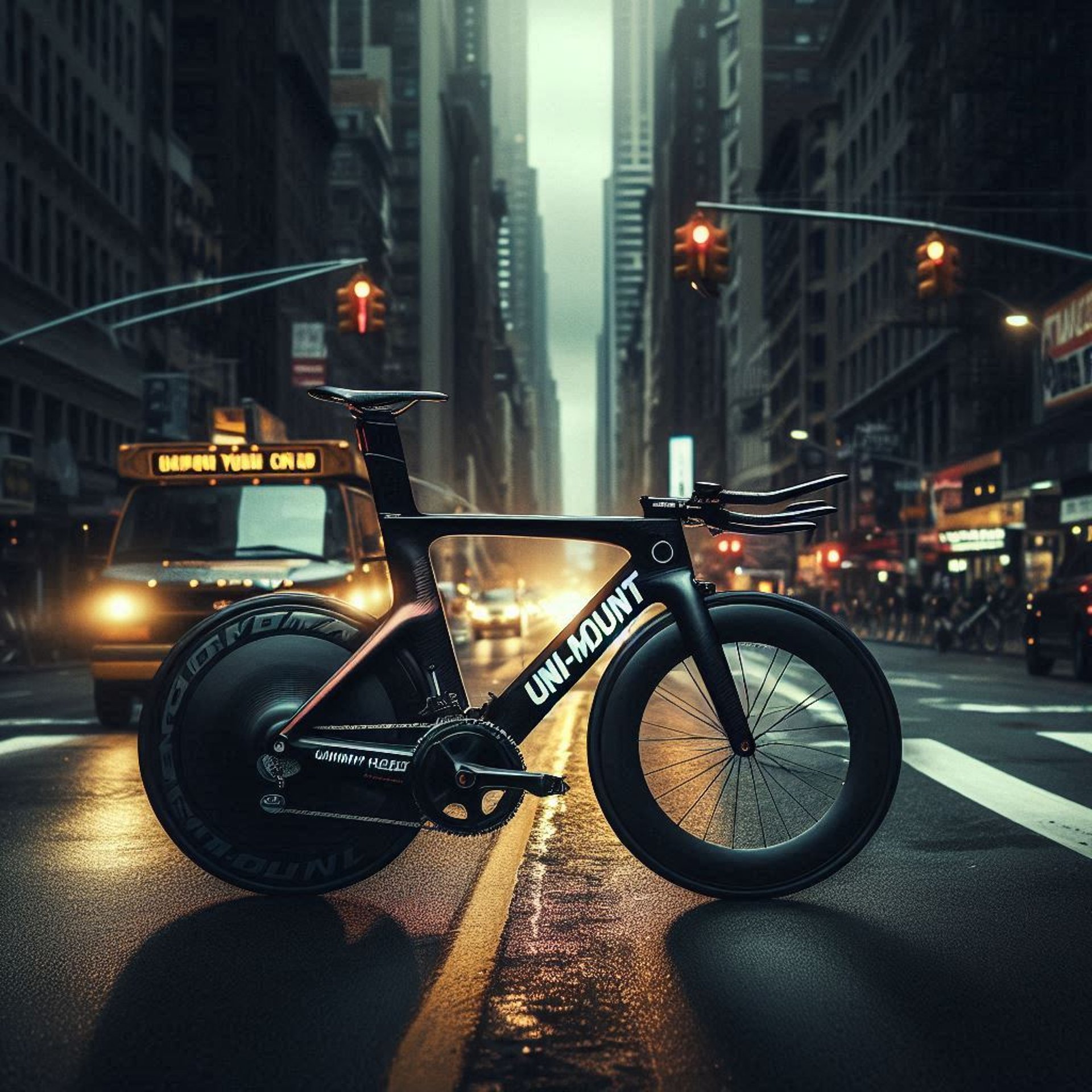 a-racing-bicycle-on-the-streets-of-new-york-with-a-dark-background-and-the-uni-mount-logo-no-text-underneath