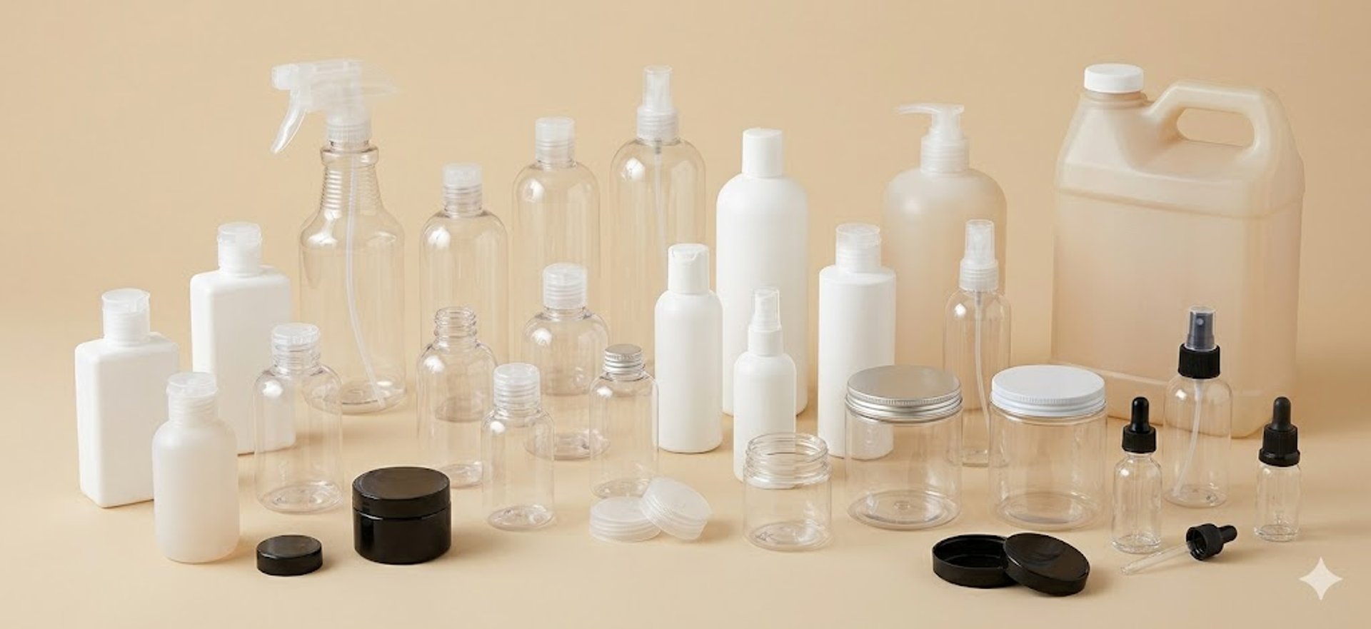 white plastic bottle lot