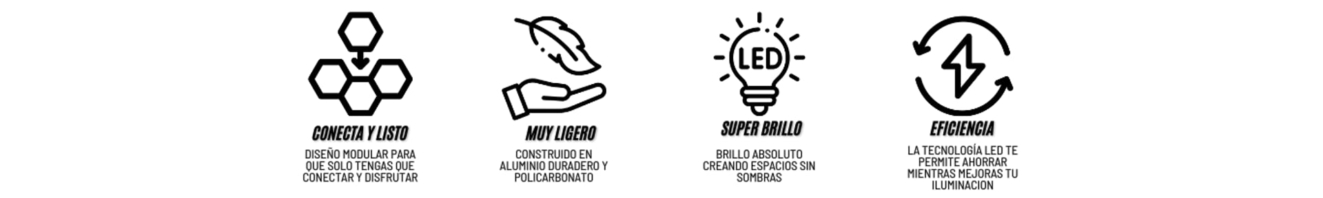 venetajas luces led hexagonales lumacore