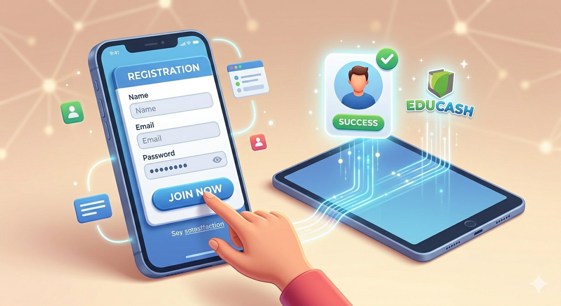 man browsing tablet sitting in front of TV