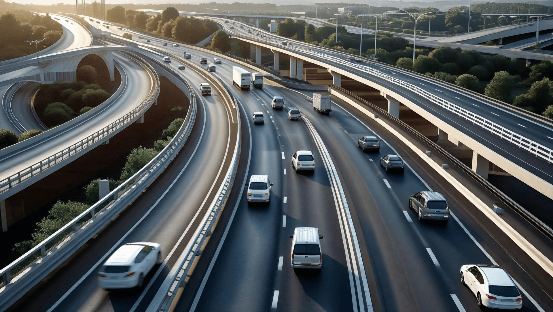 a highway with cars on it
