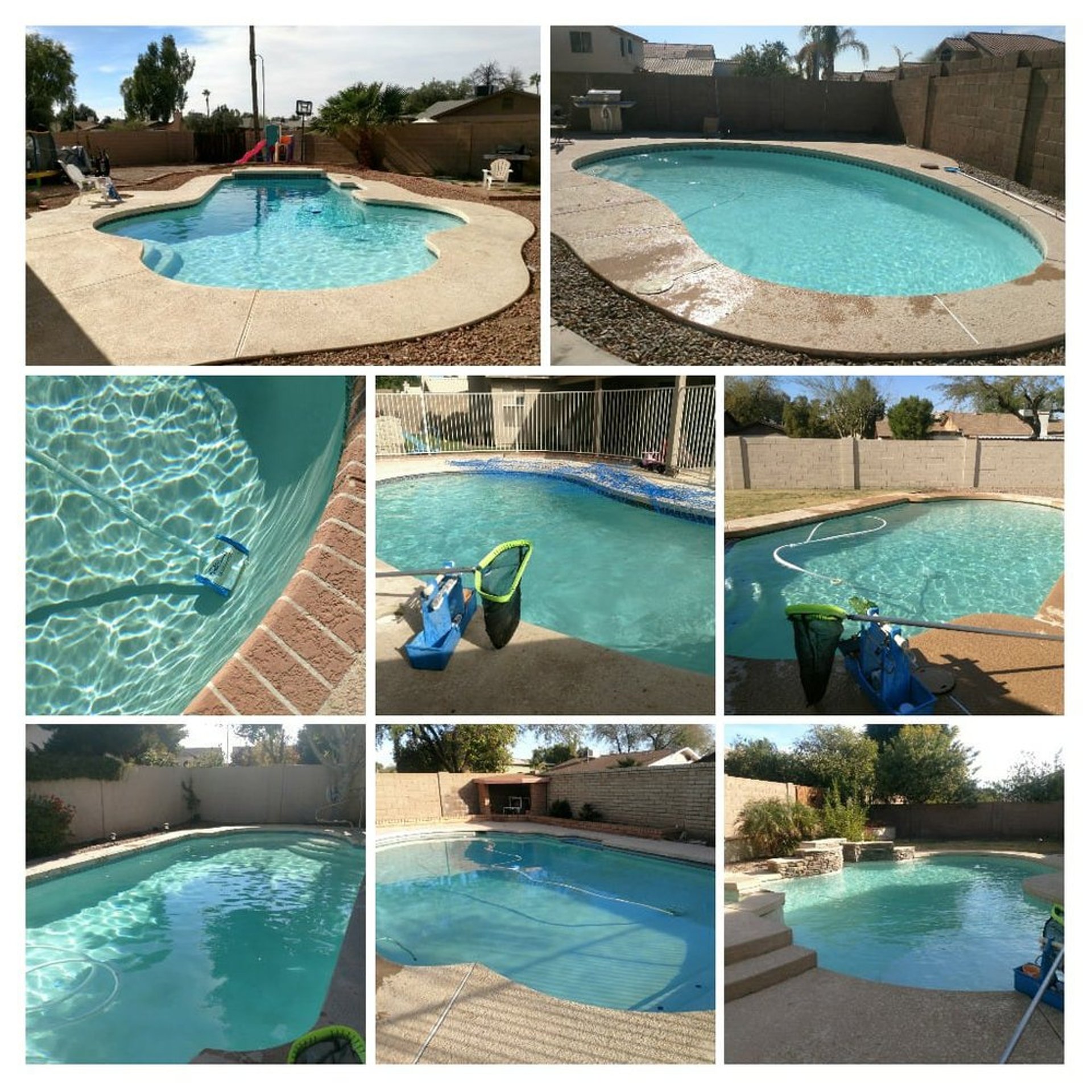 water fountain in the middle of the pool