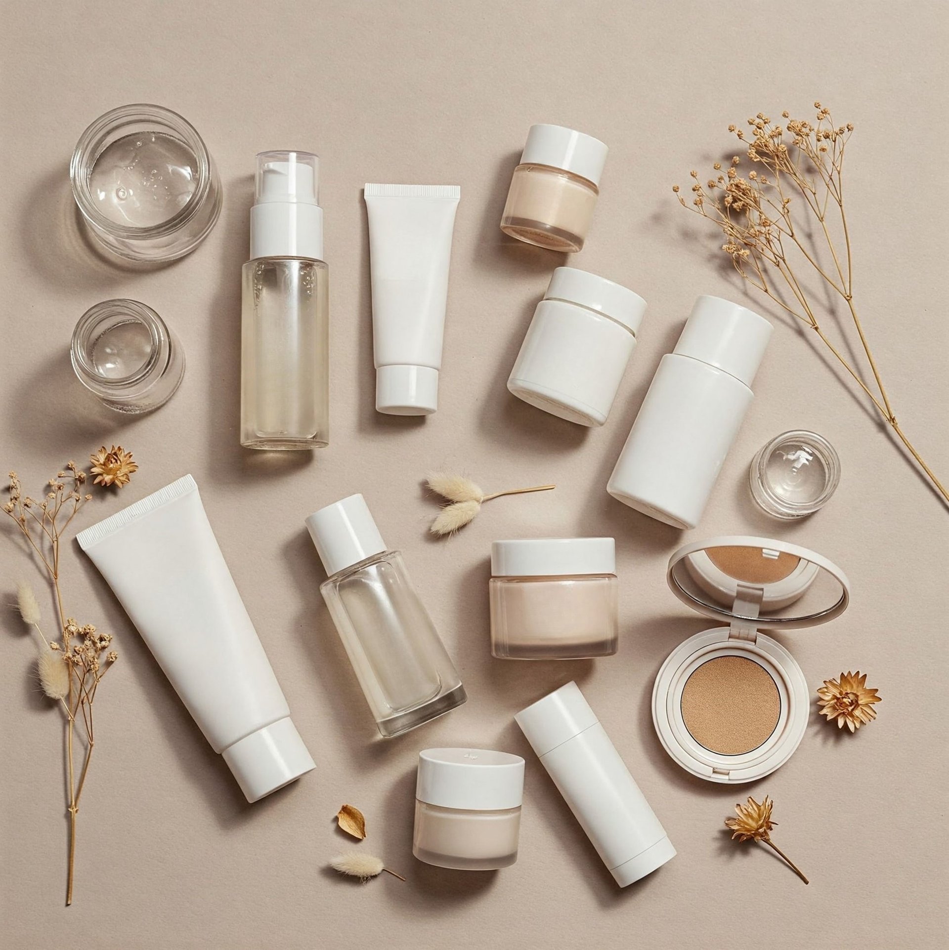 clear glass bottle on white textile