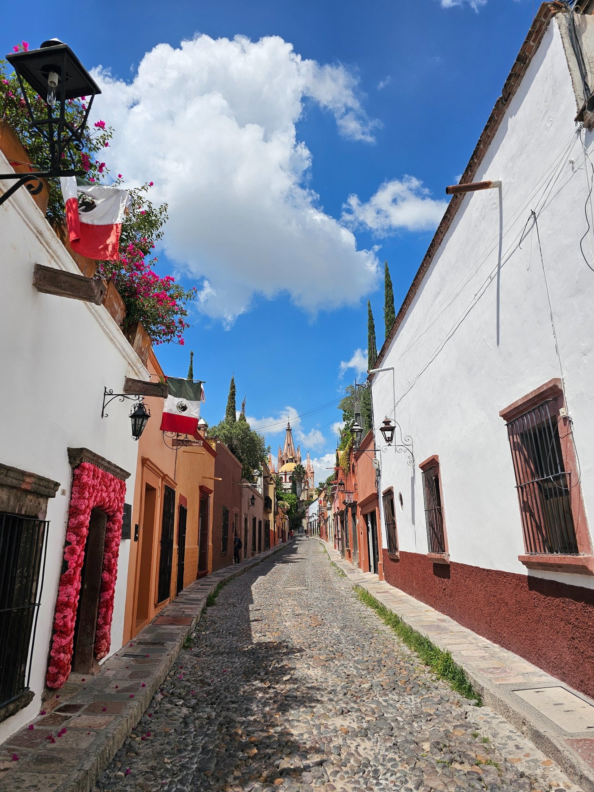 A street with a lot of lights on it