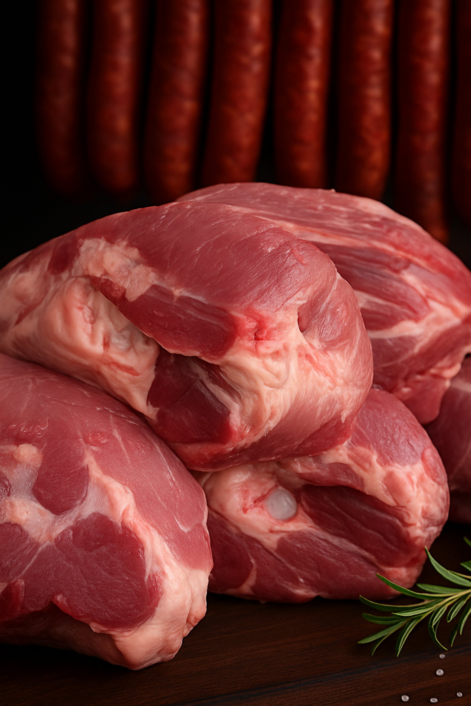 raw meat with green leaves