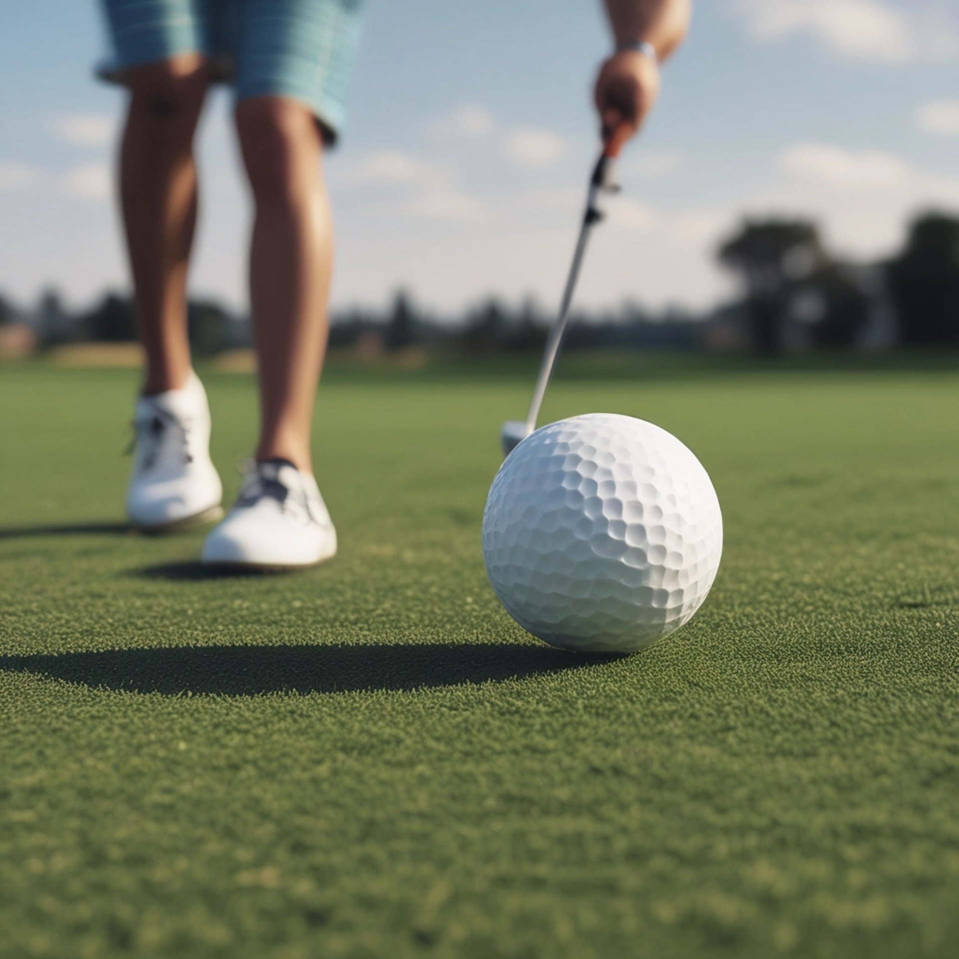 golf field under clear blue sky