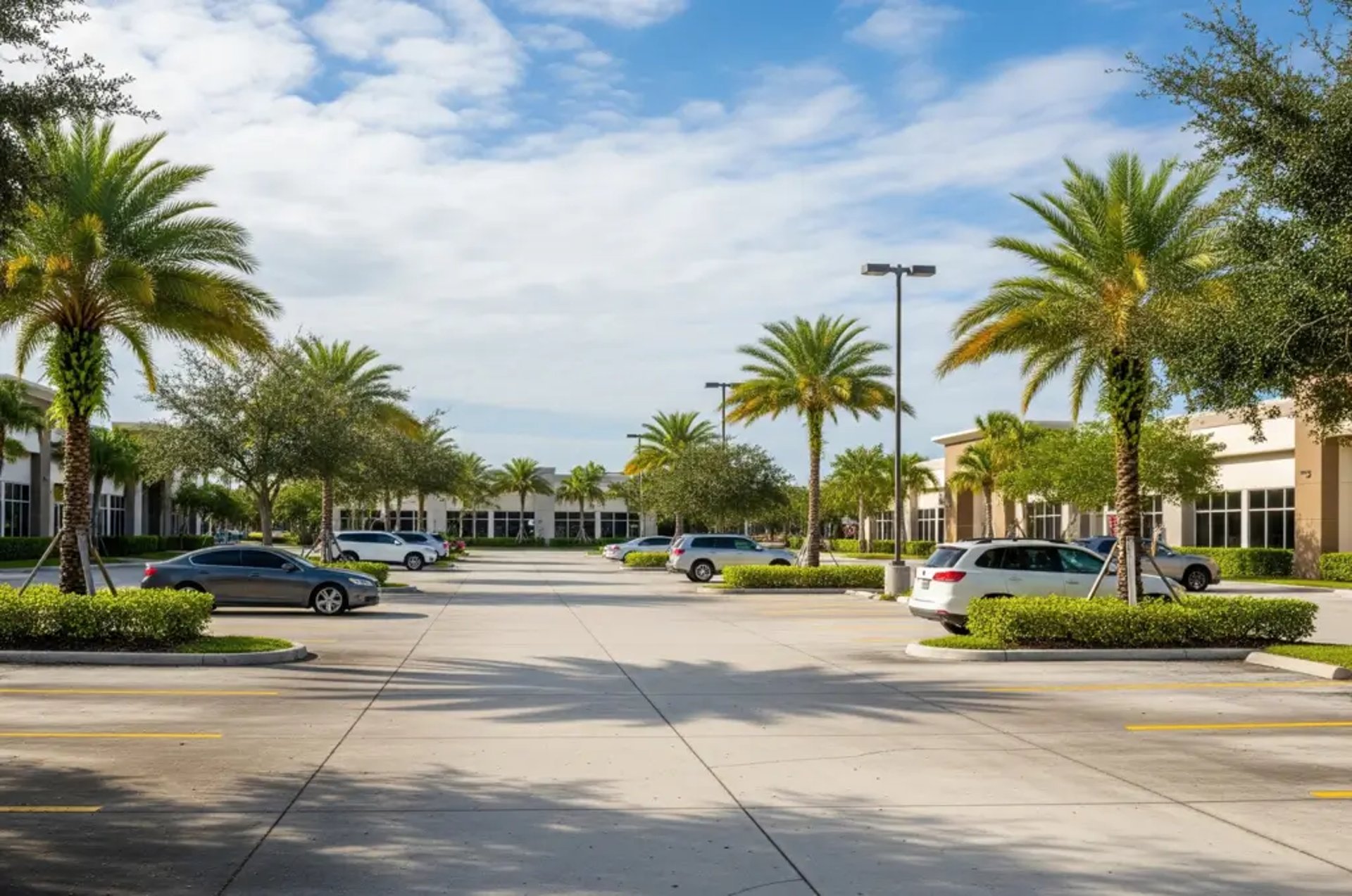 commercial concrete parking lot