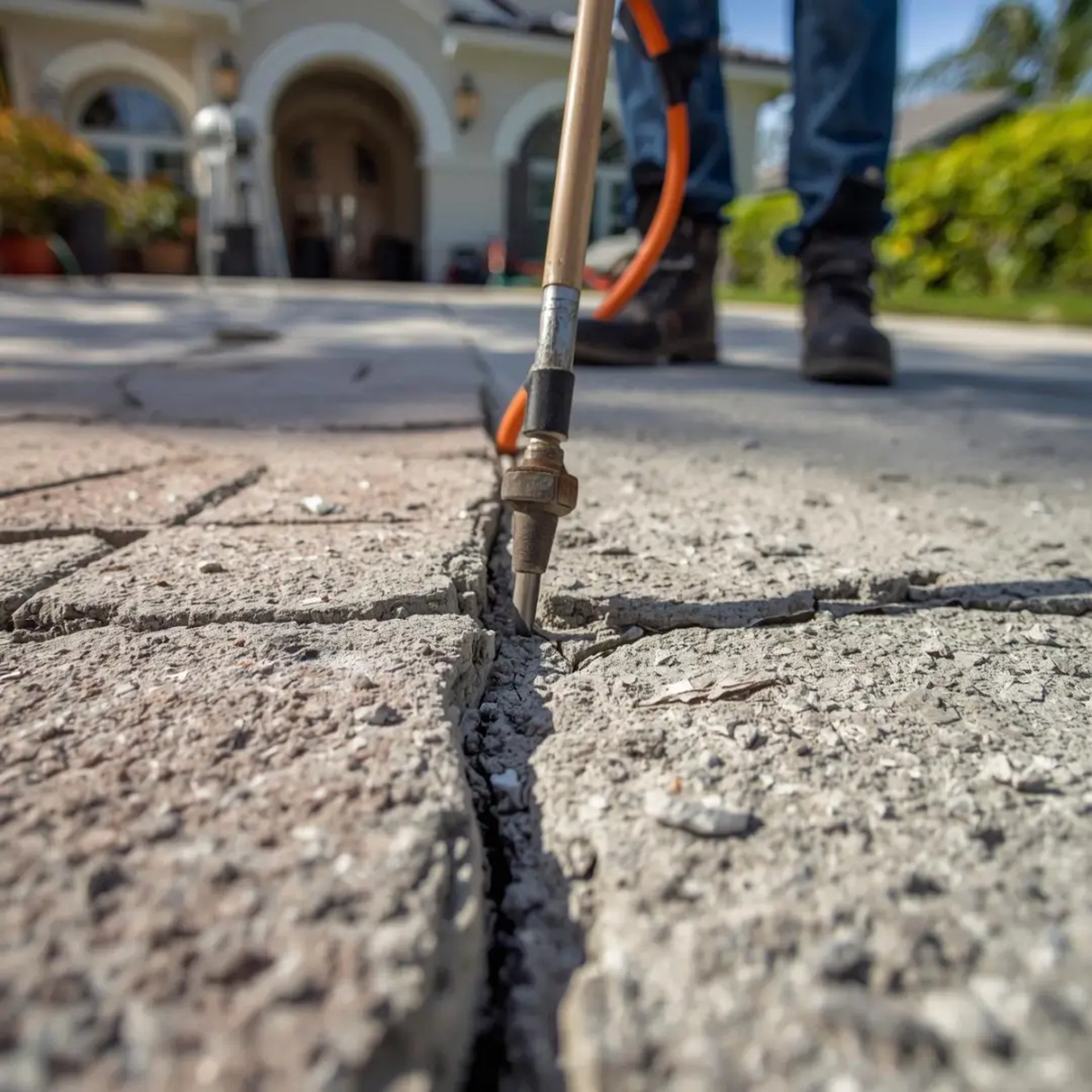 Concrete crack repair for driveway in Plantation, FL