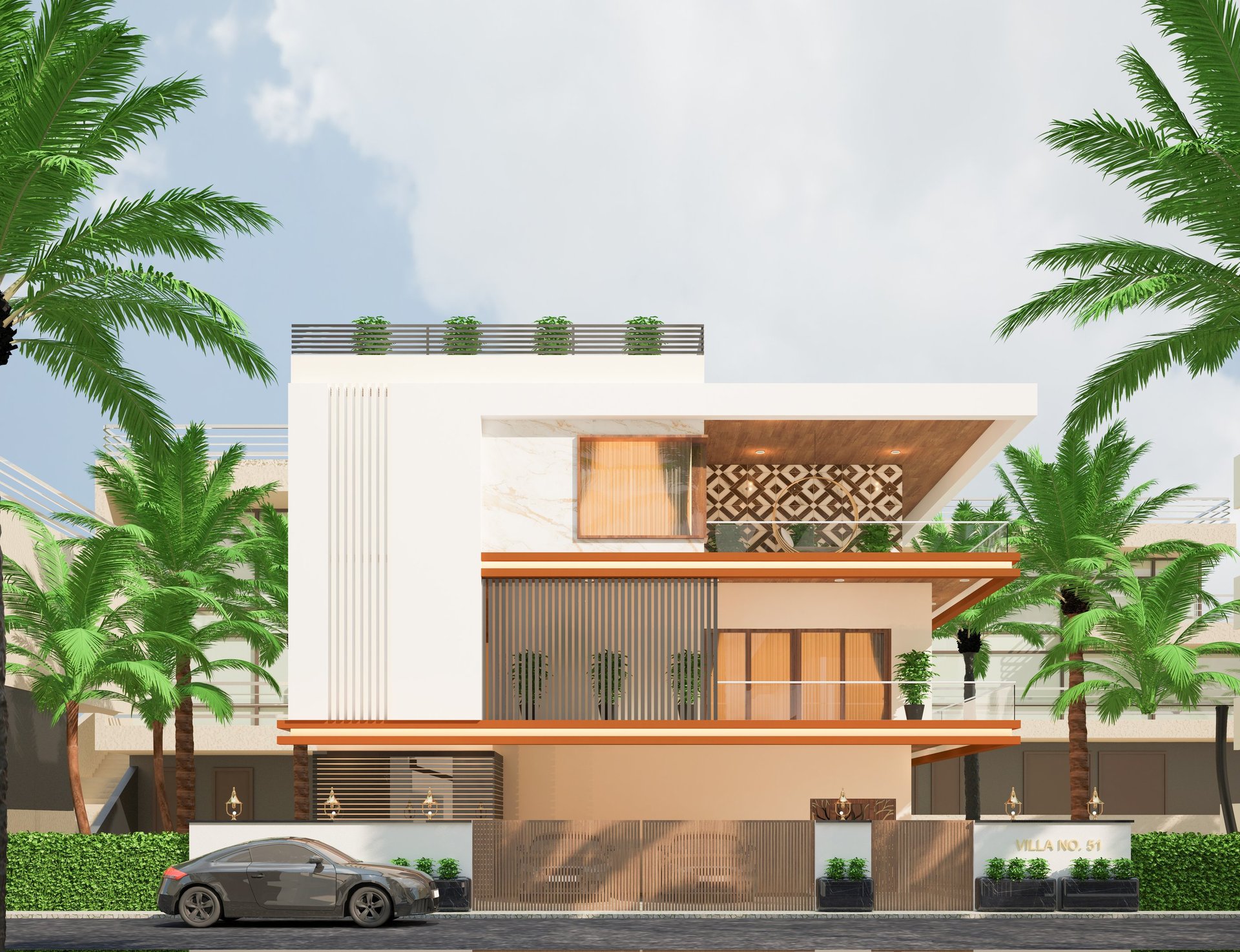 a white building with columns on the front of it