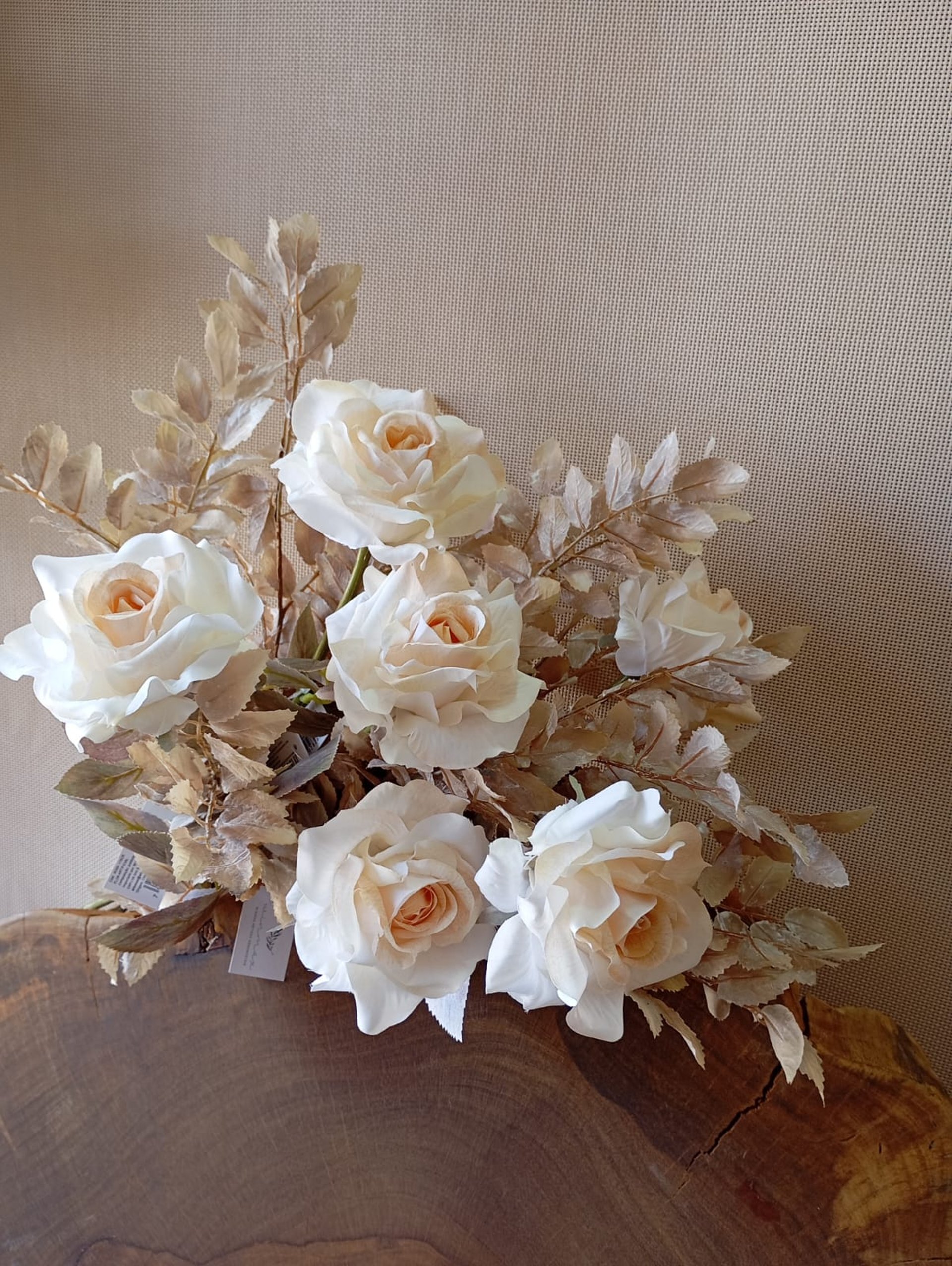 white and beige flowers