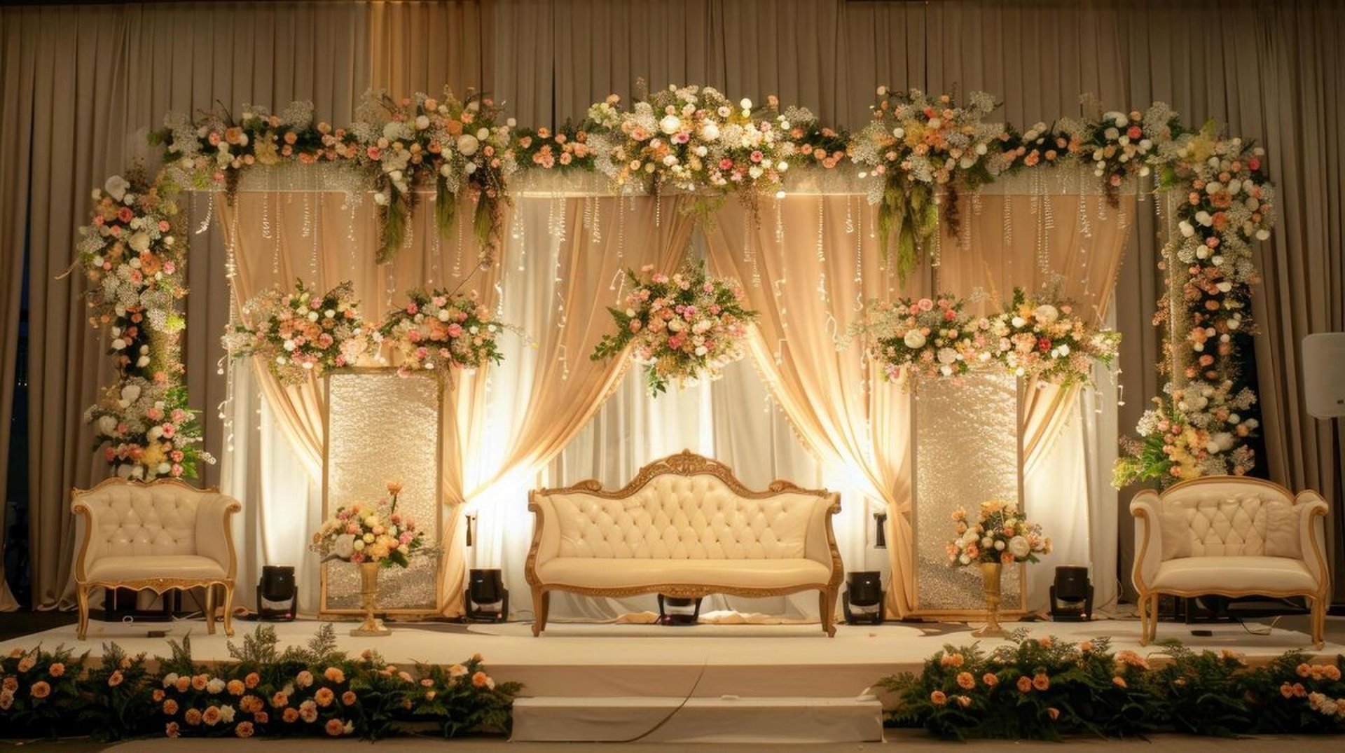 bouquet of assorted-color flowers hanged on brown plank with white textile