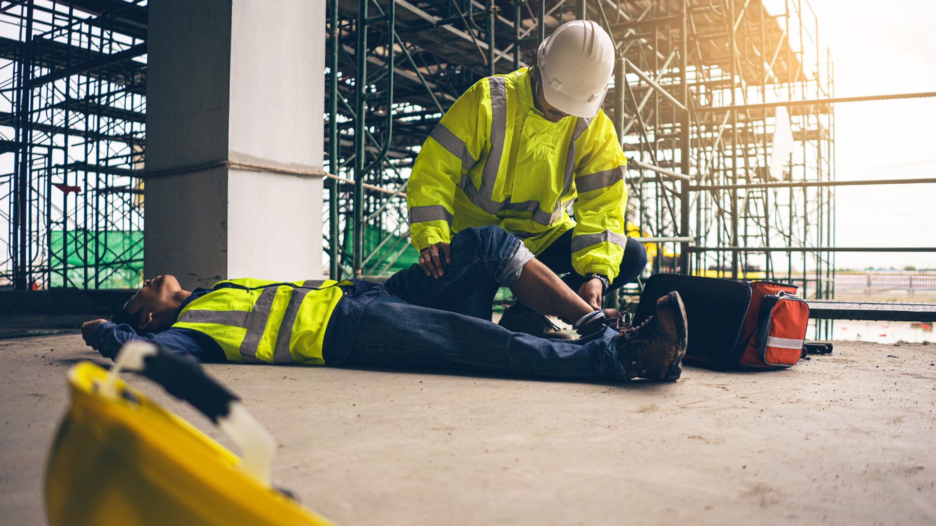 an abstract photo of a curved building with a blue sky in the background