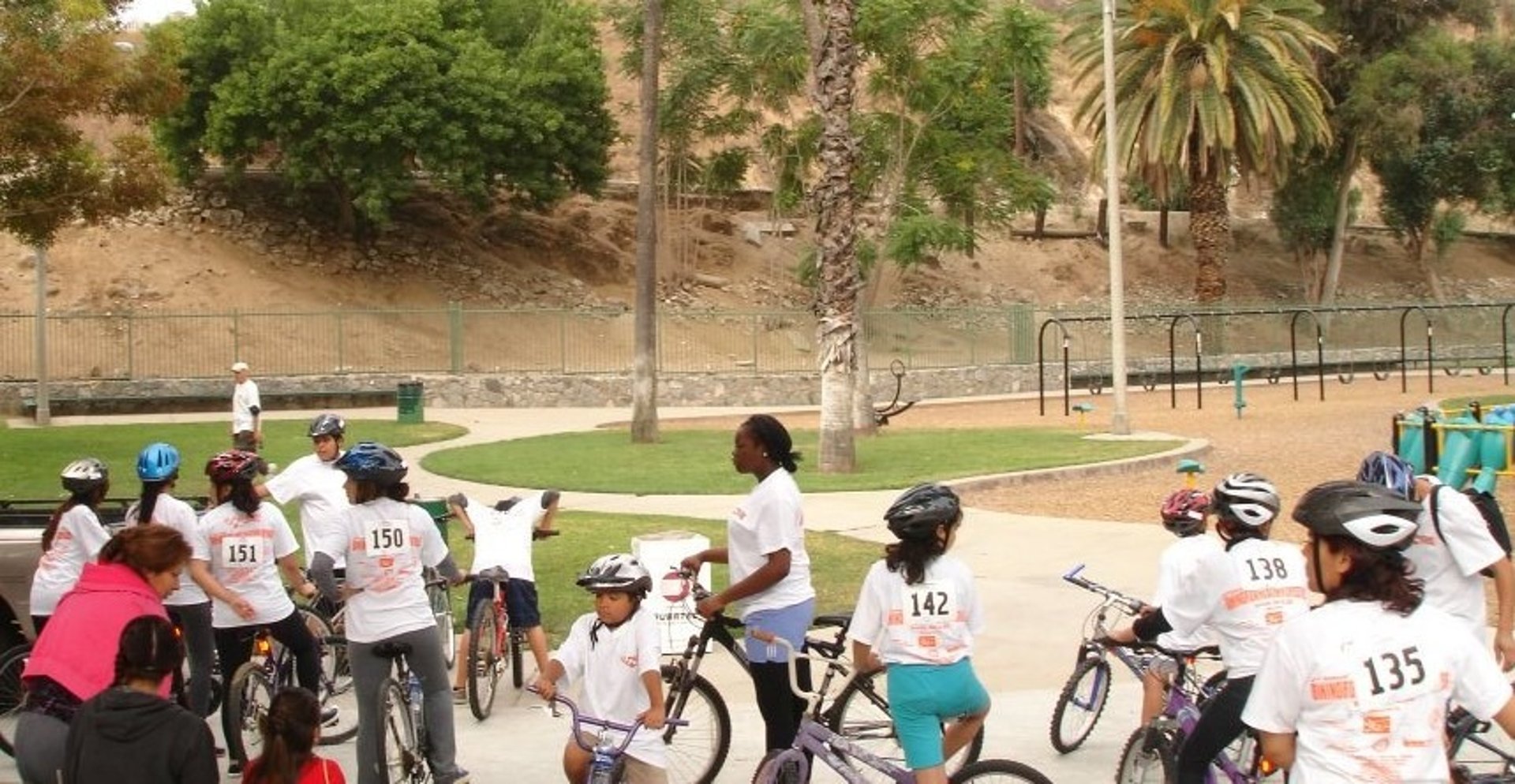 Enhancing Forward Action image of a group of people bike riding.