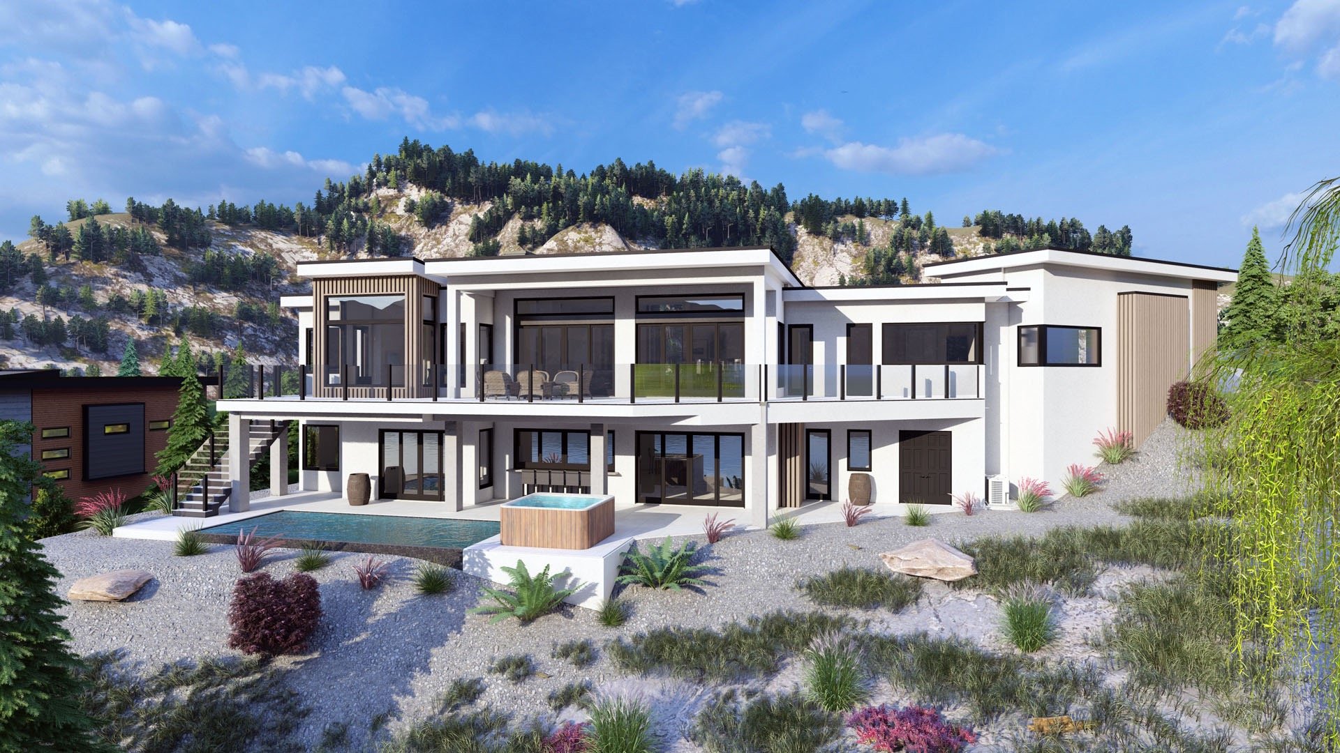 MacBook Pro on table beside white iMac and Magic Mouse