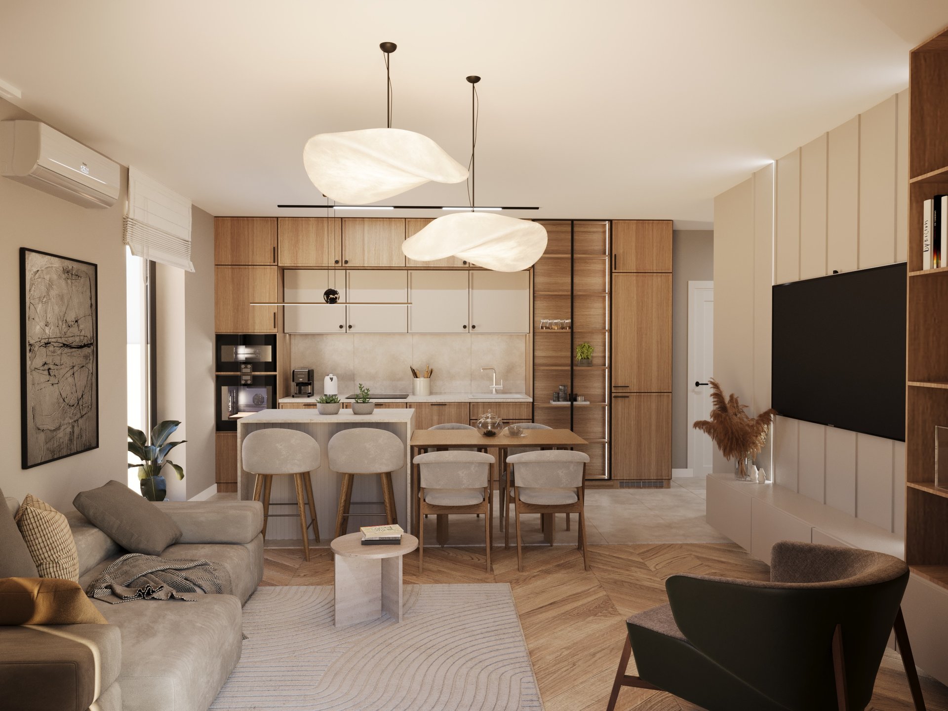 white and brown living room set