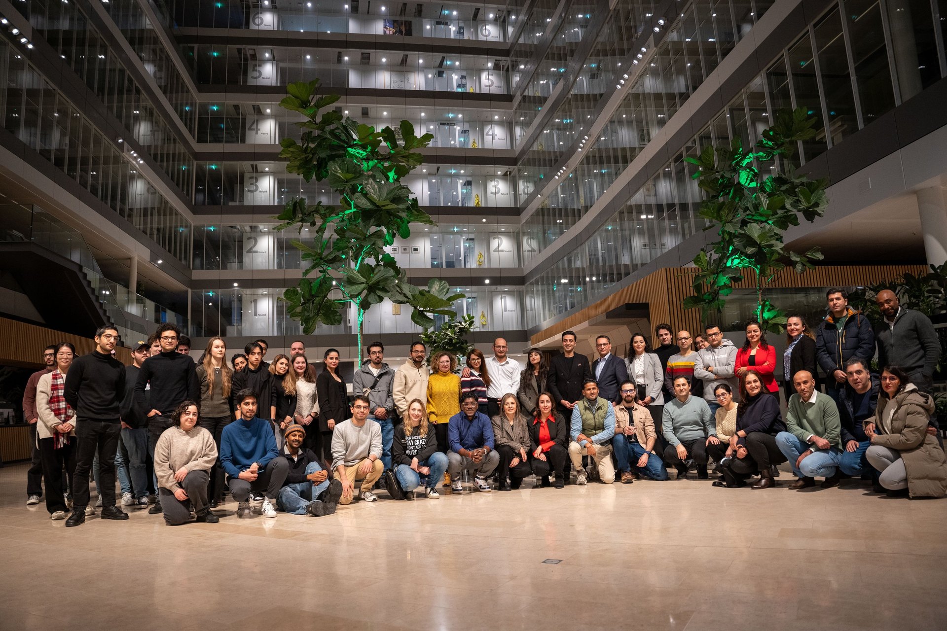 an abstract photo of a curved building with a blue sky in the background