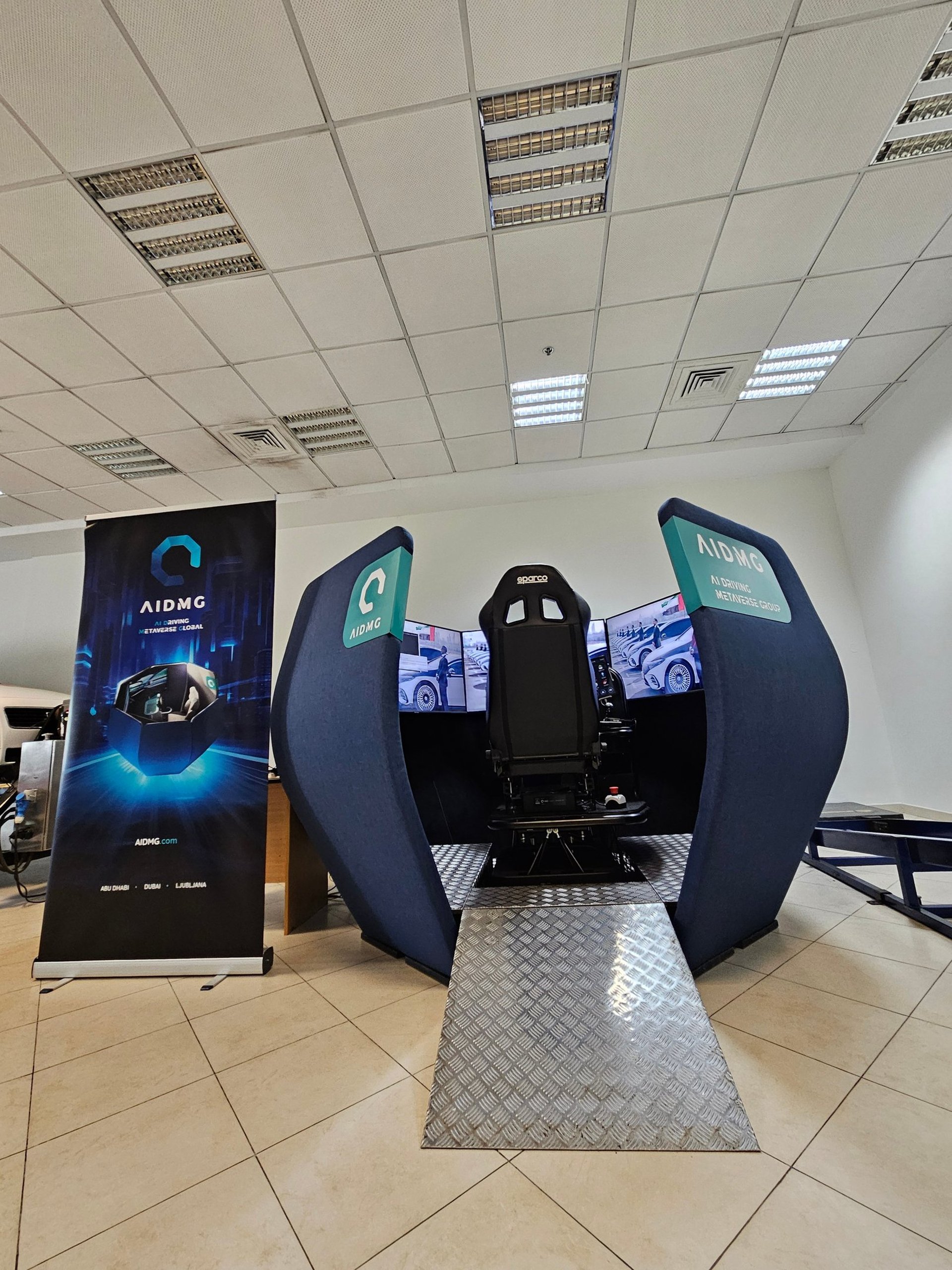 an abstract photo of a curved building with a blue sky in the background
