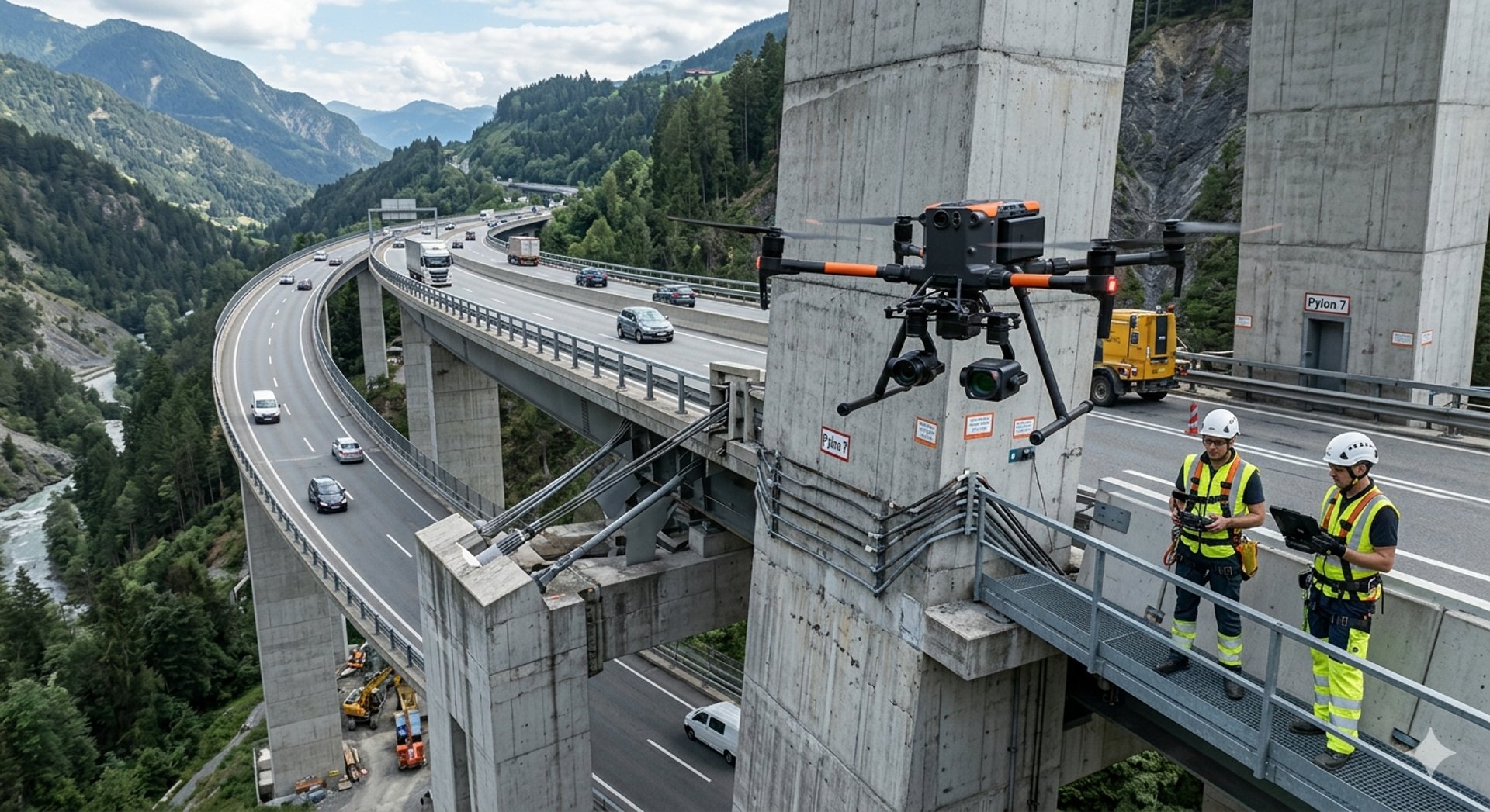 a group of men standing on top of a construction site